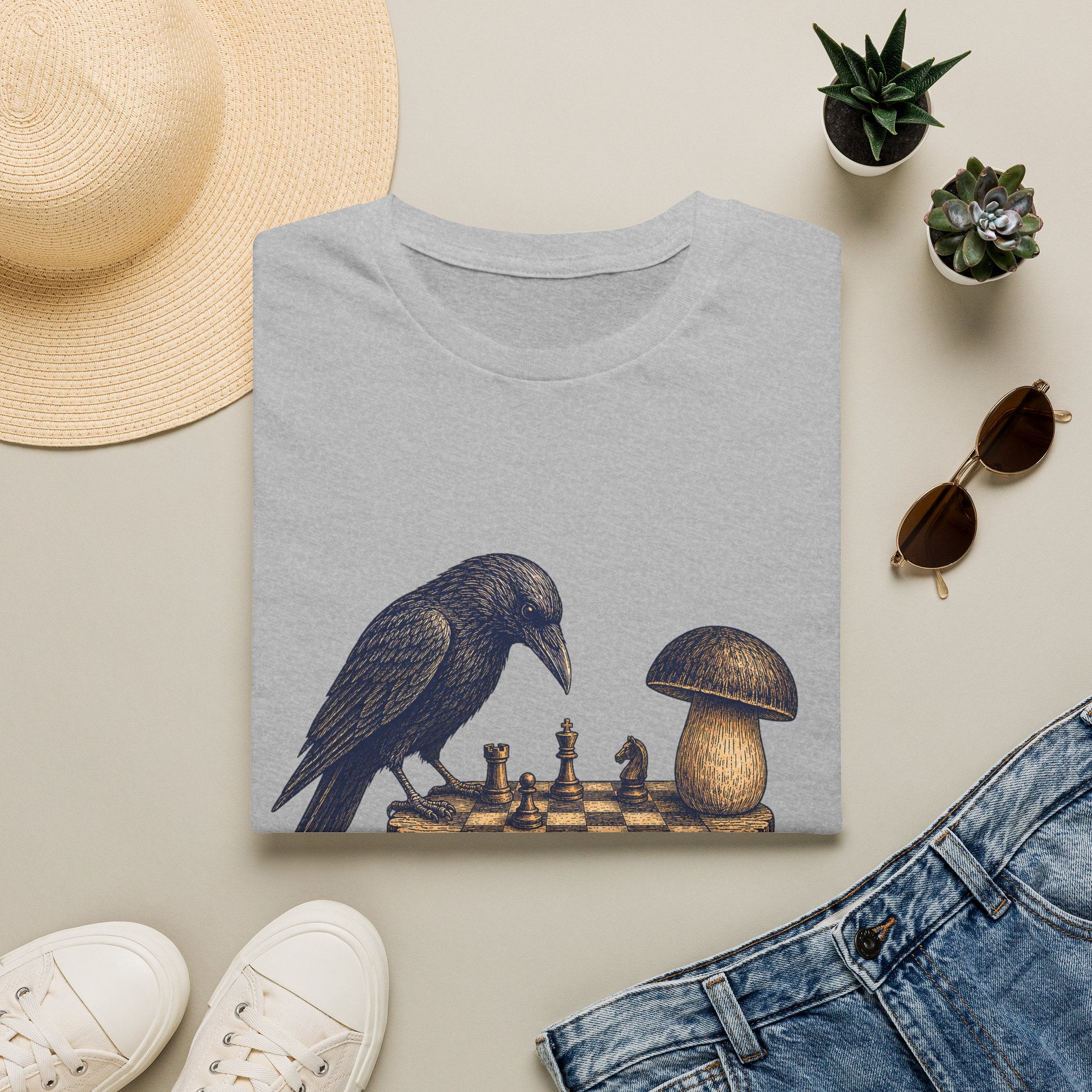 krähe gegen Pilz T-Shirt