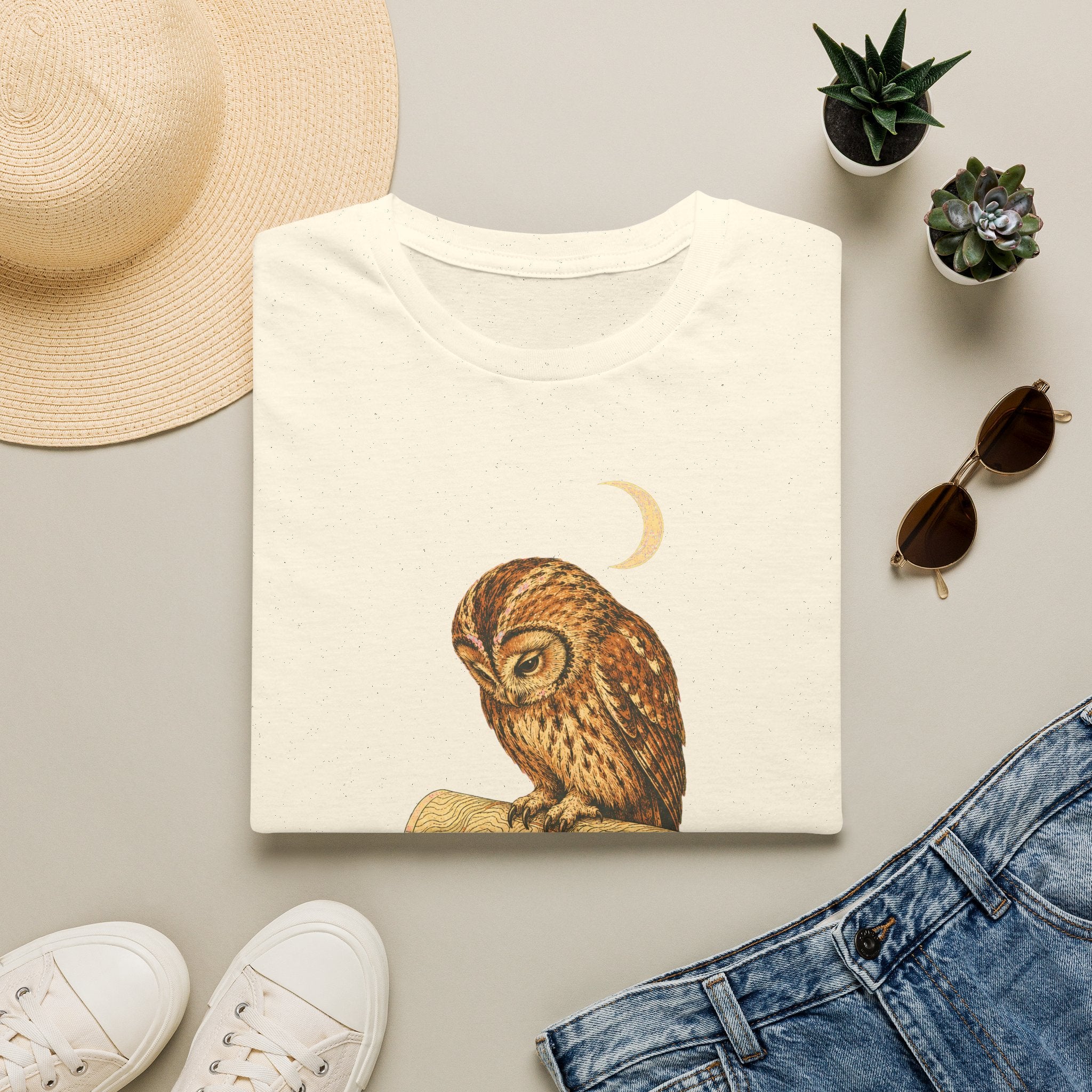 Eule mit Höhlenkarte T-Shirt