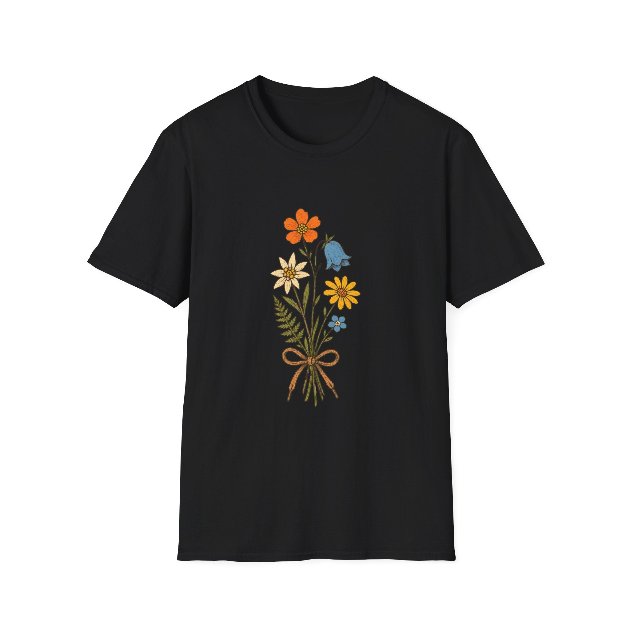 Alpenblumen-Strauß mit Schnürsenkel T-Shirt