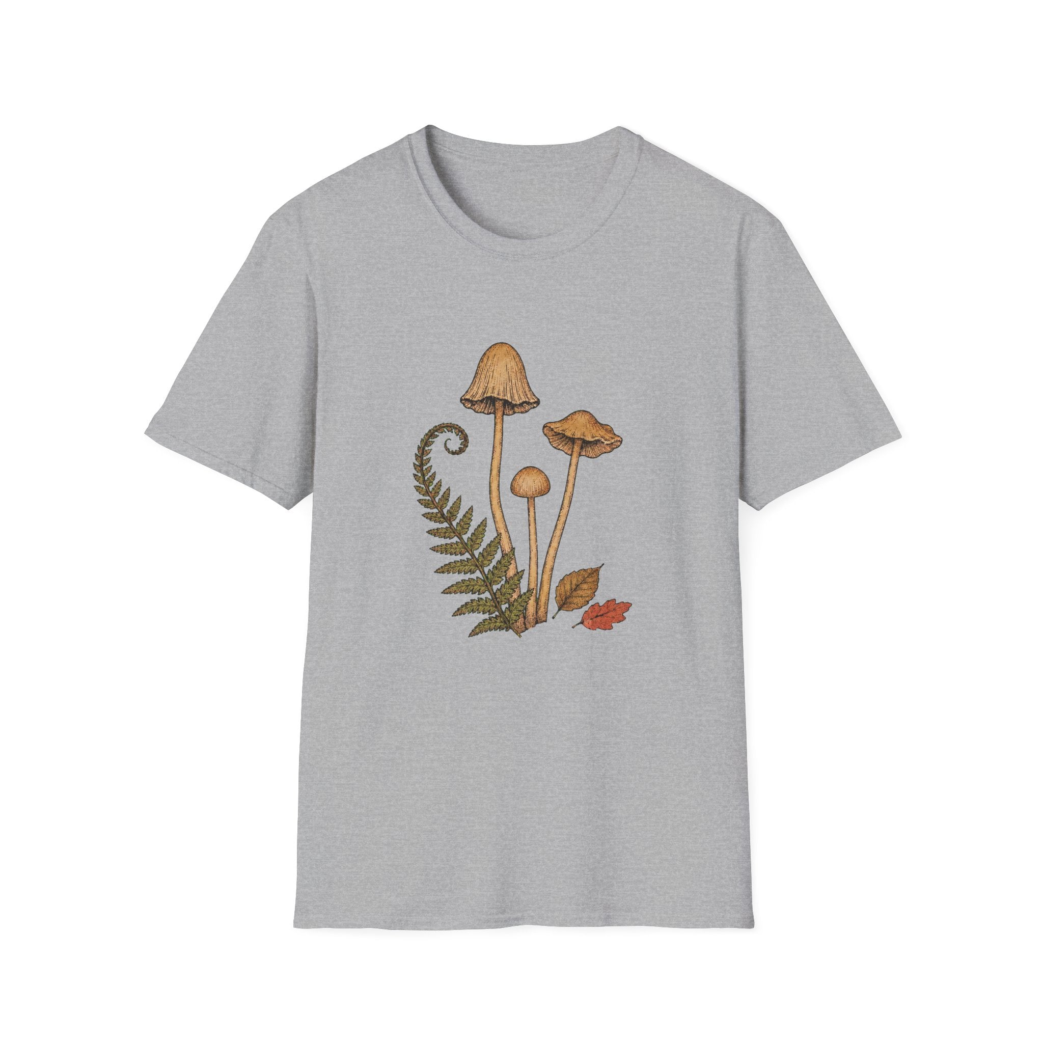 Herbstliche Waldpilze & Farn T-Shirt