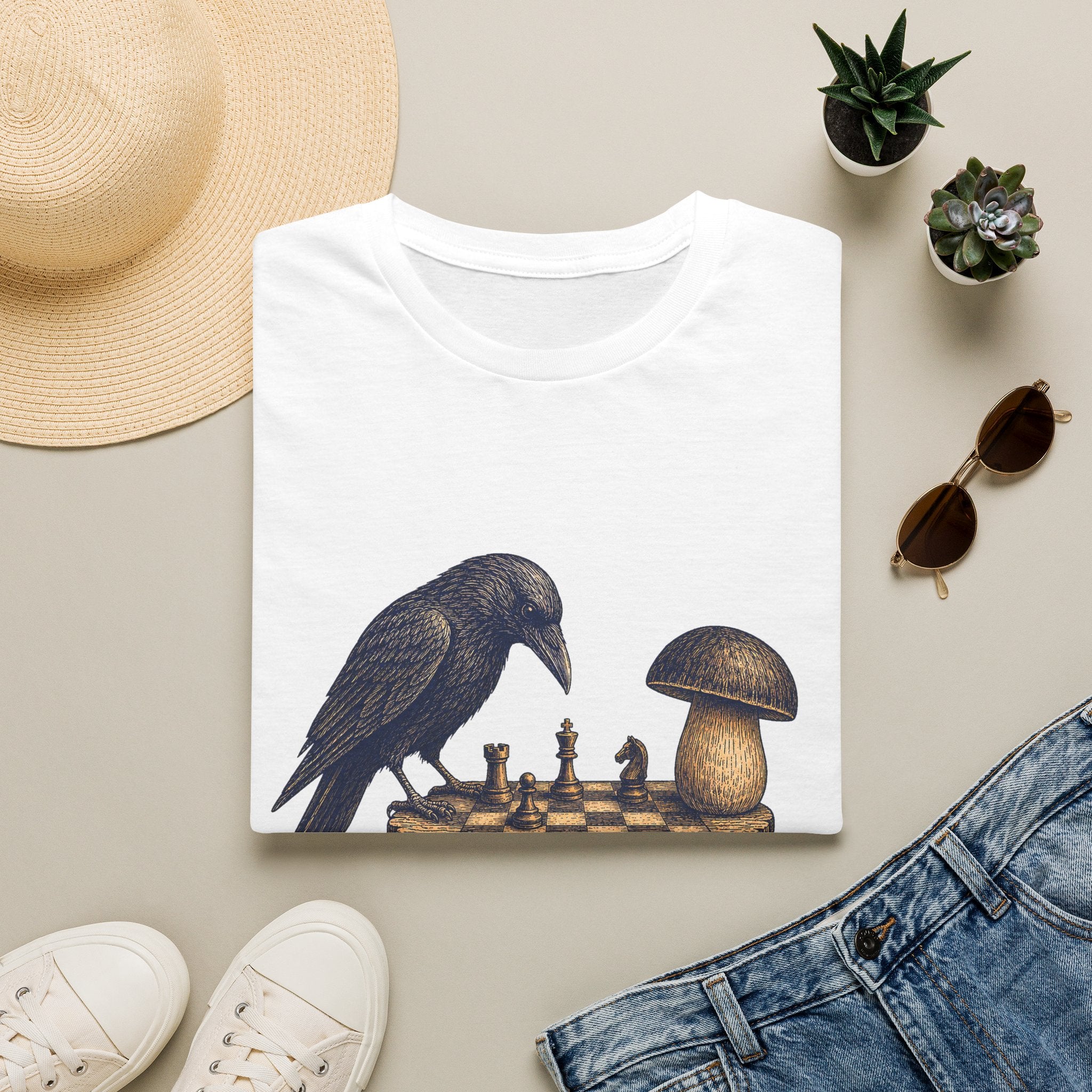 krähe gegen Pilz T-Shirt