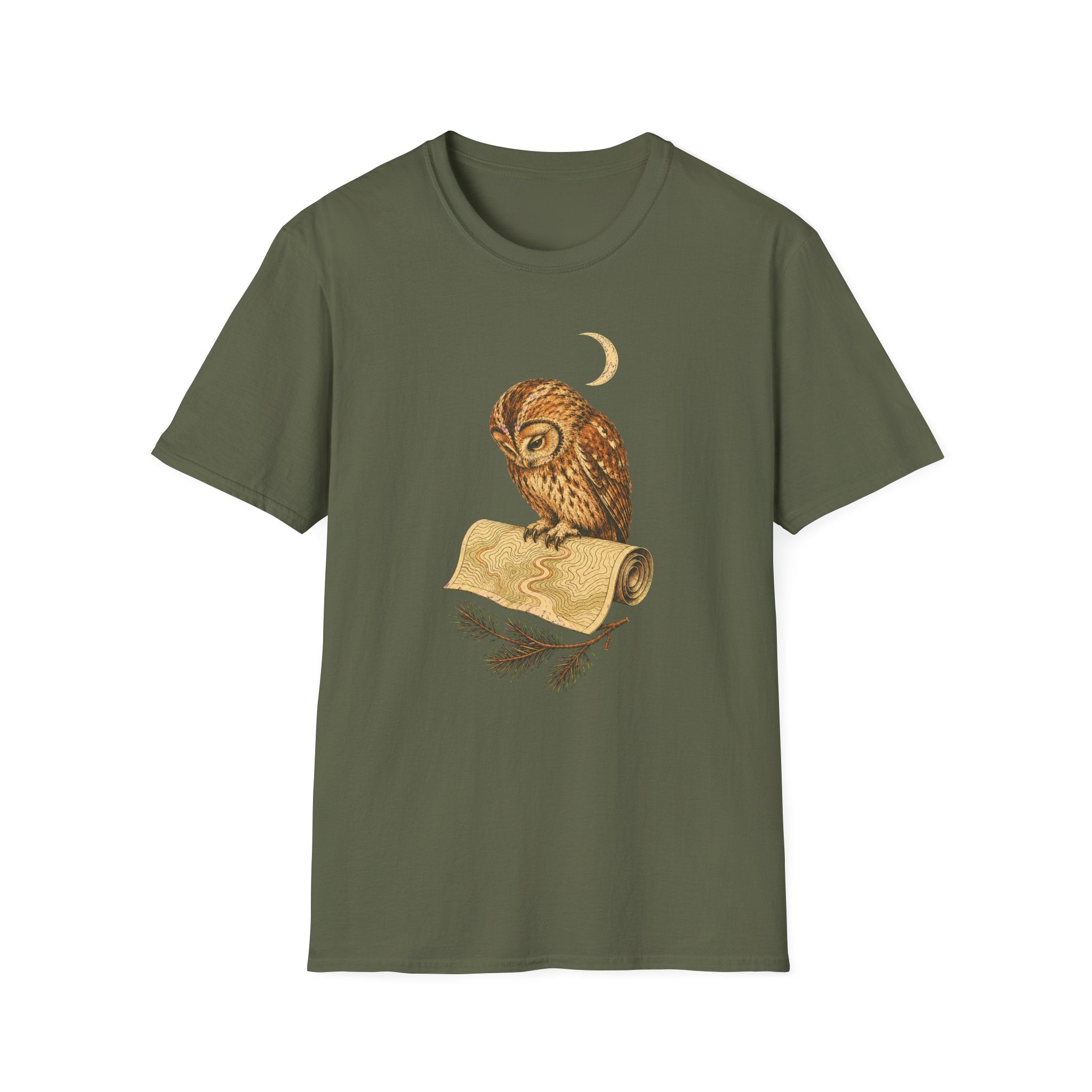 Eule mit Höhlenkarte T-Shirt
