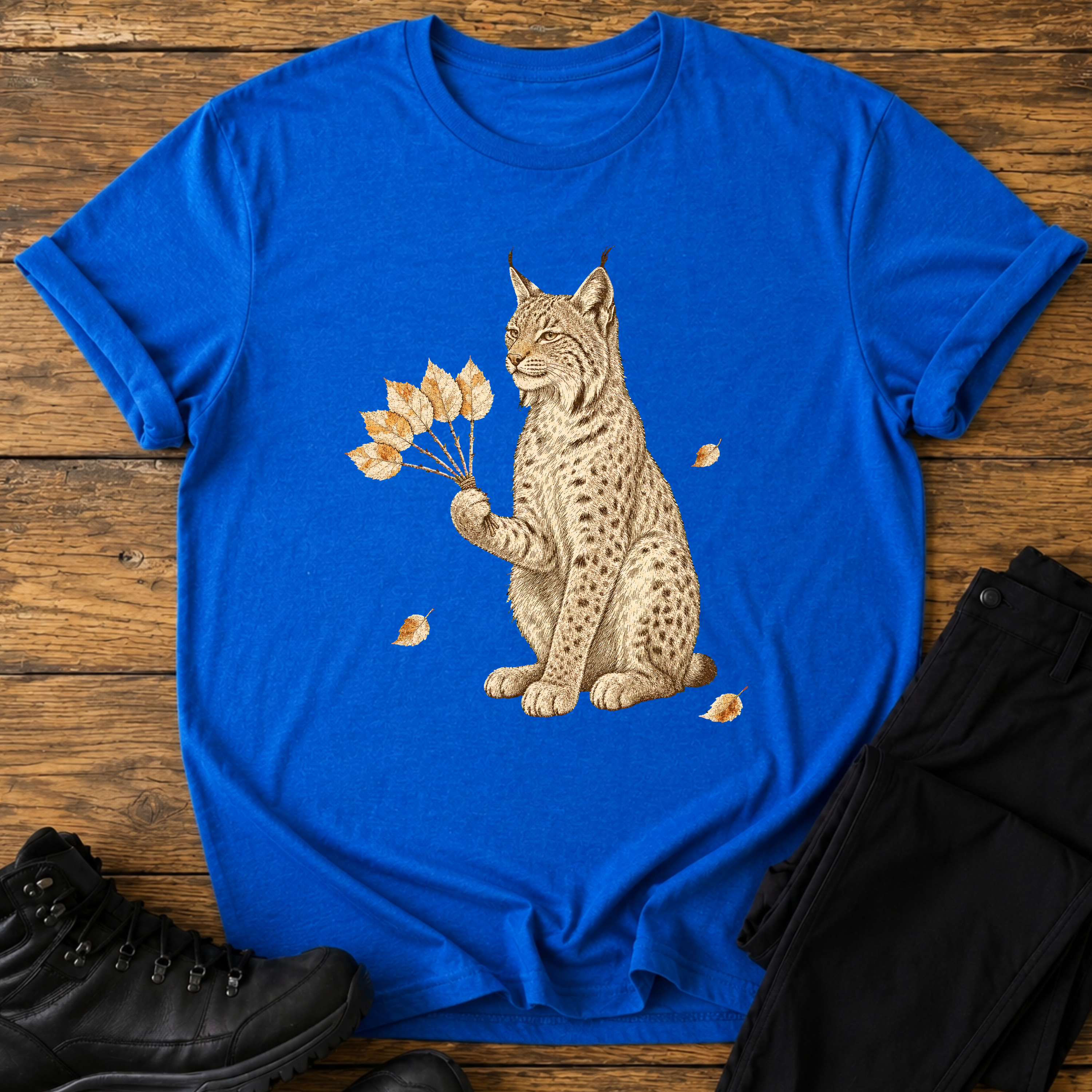 Luchs mit Birkenfächer T-Shirt