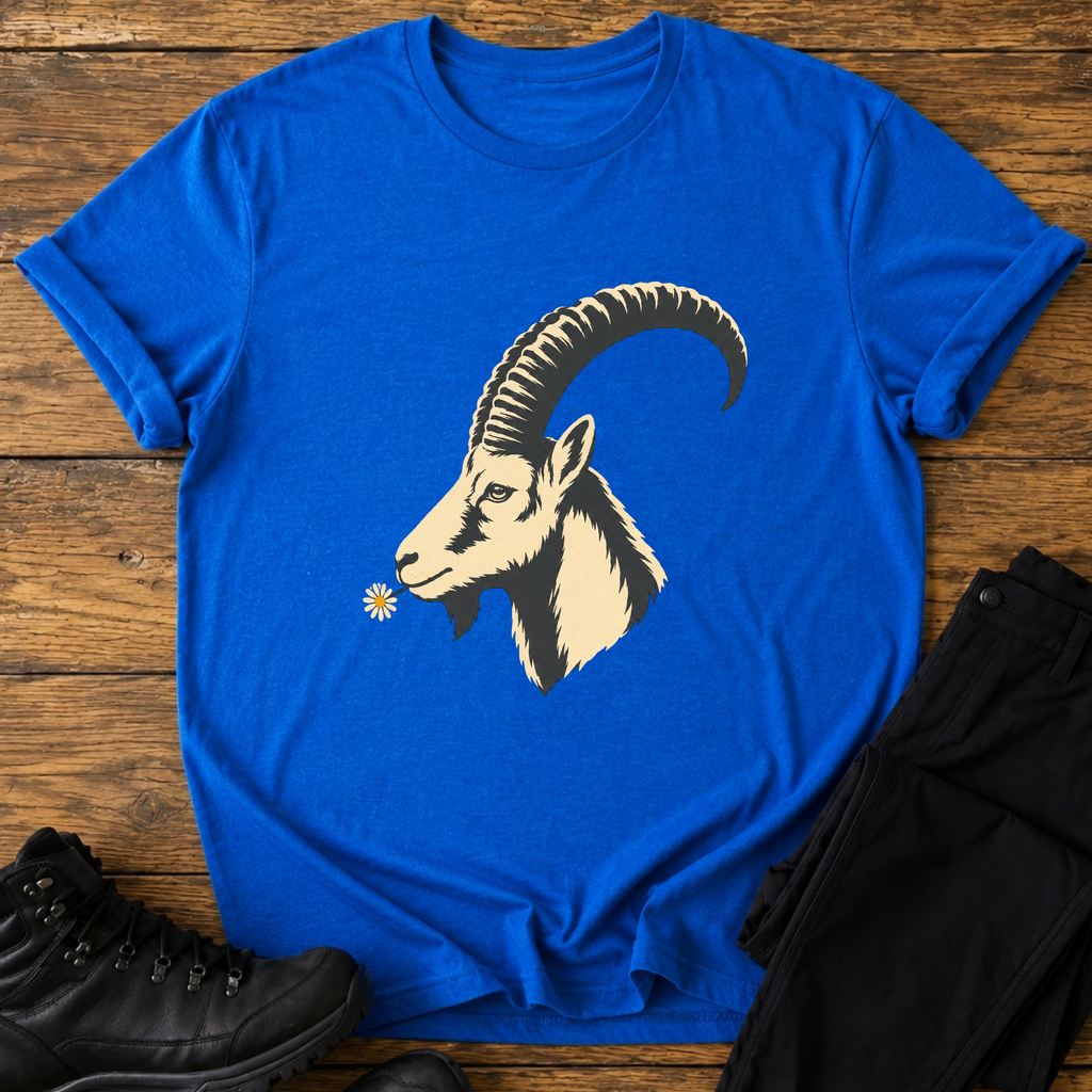 Steinbock mit Blume T-Shirt