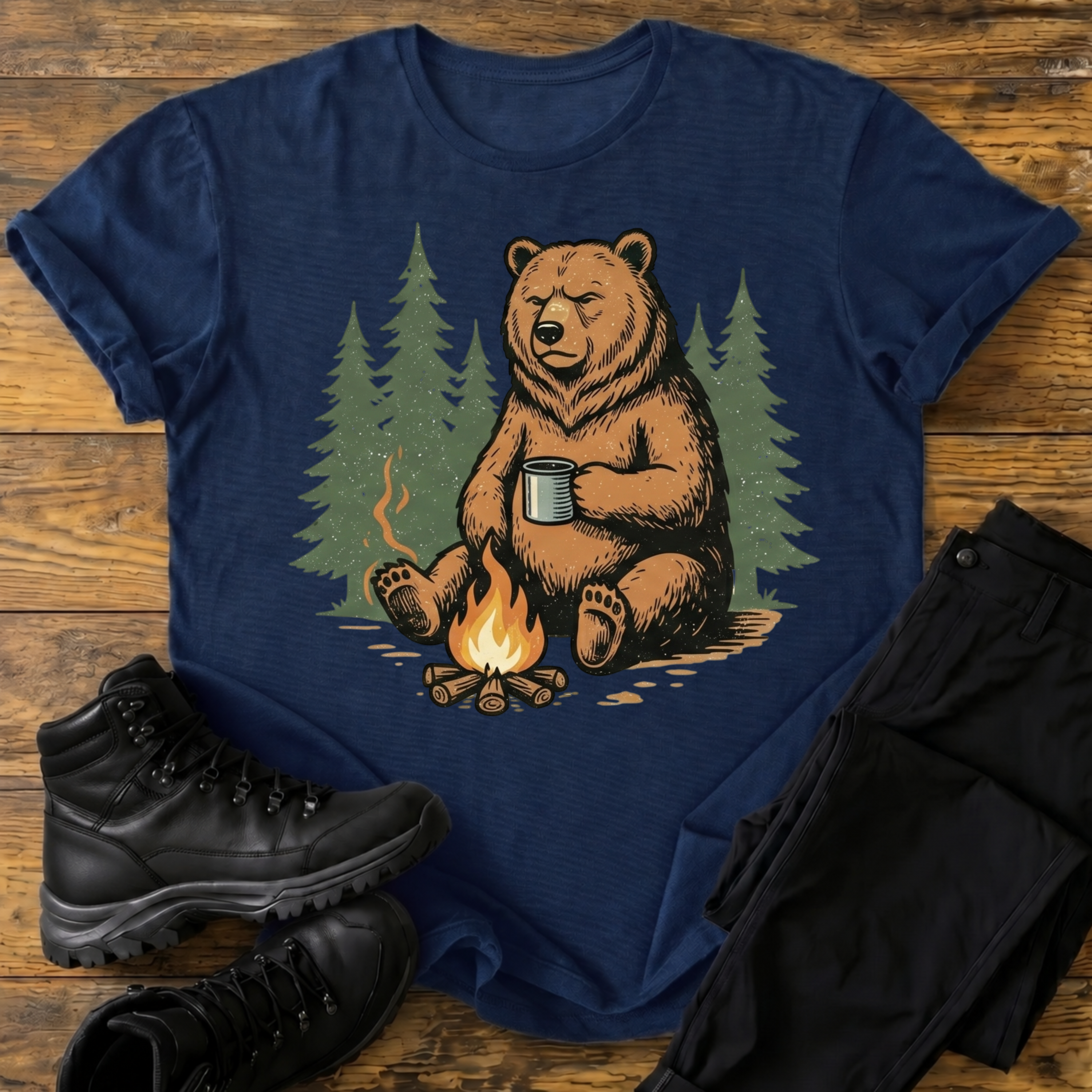 Bär am Lagerfeuer T-Shirt