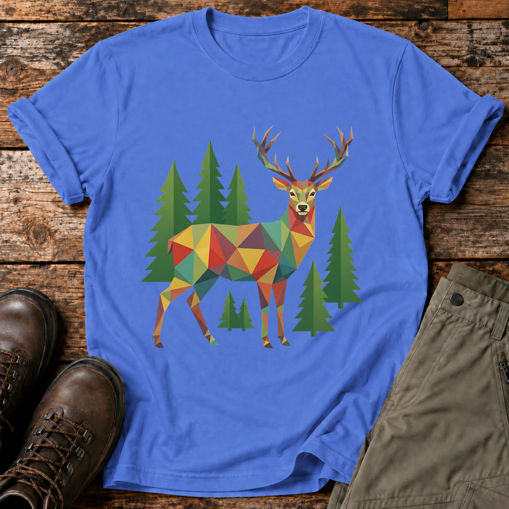 Poly Hirsch im Wald T-shirt