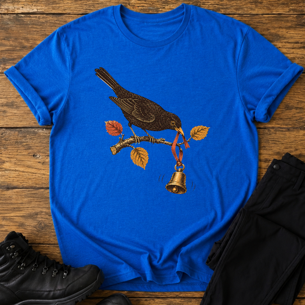 Amsel mit Wanderglocke T-Shirt