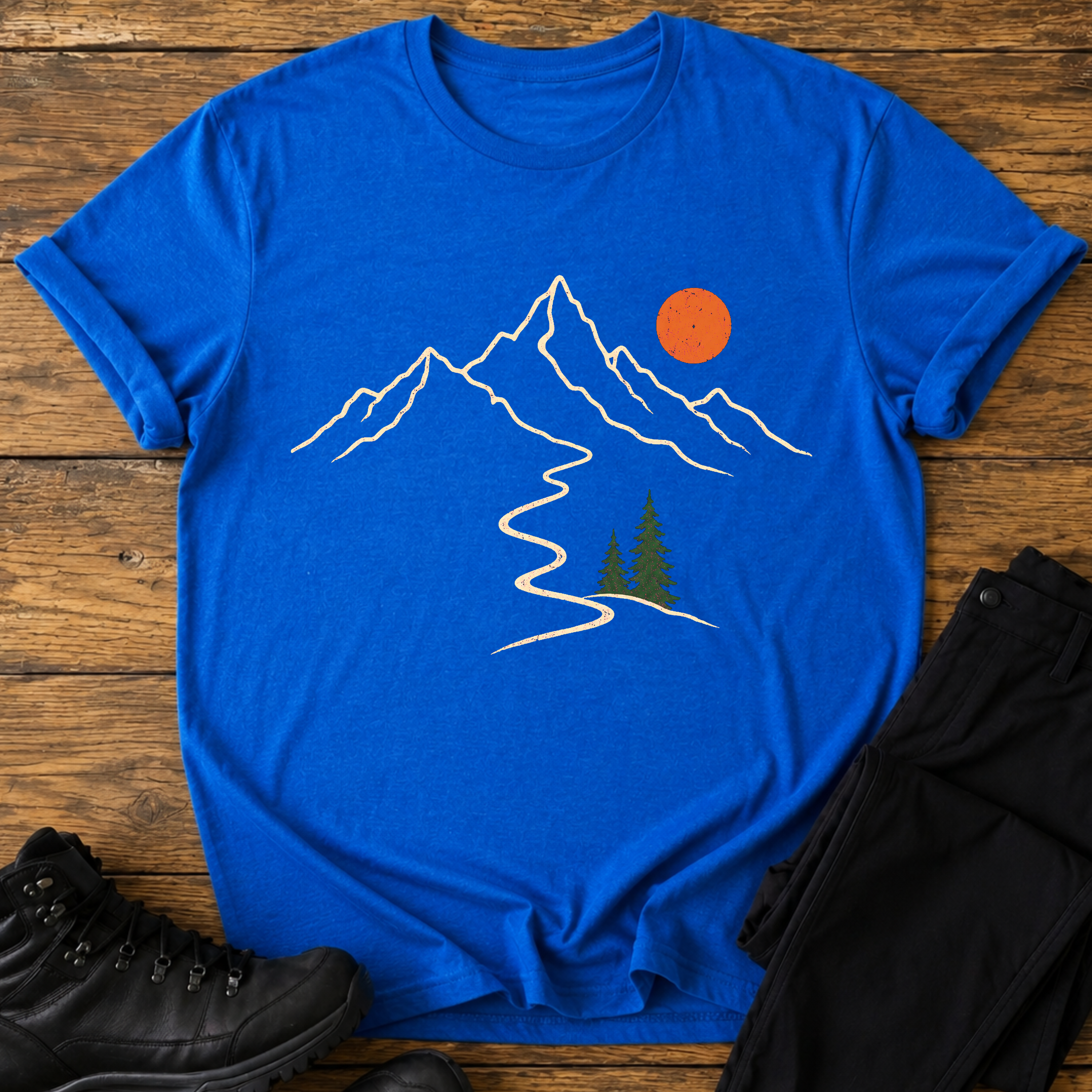 Minimalistischer Bergpfad T-Shirt