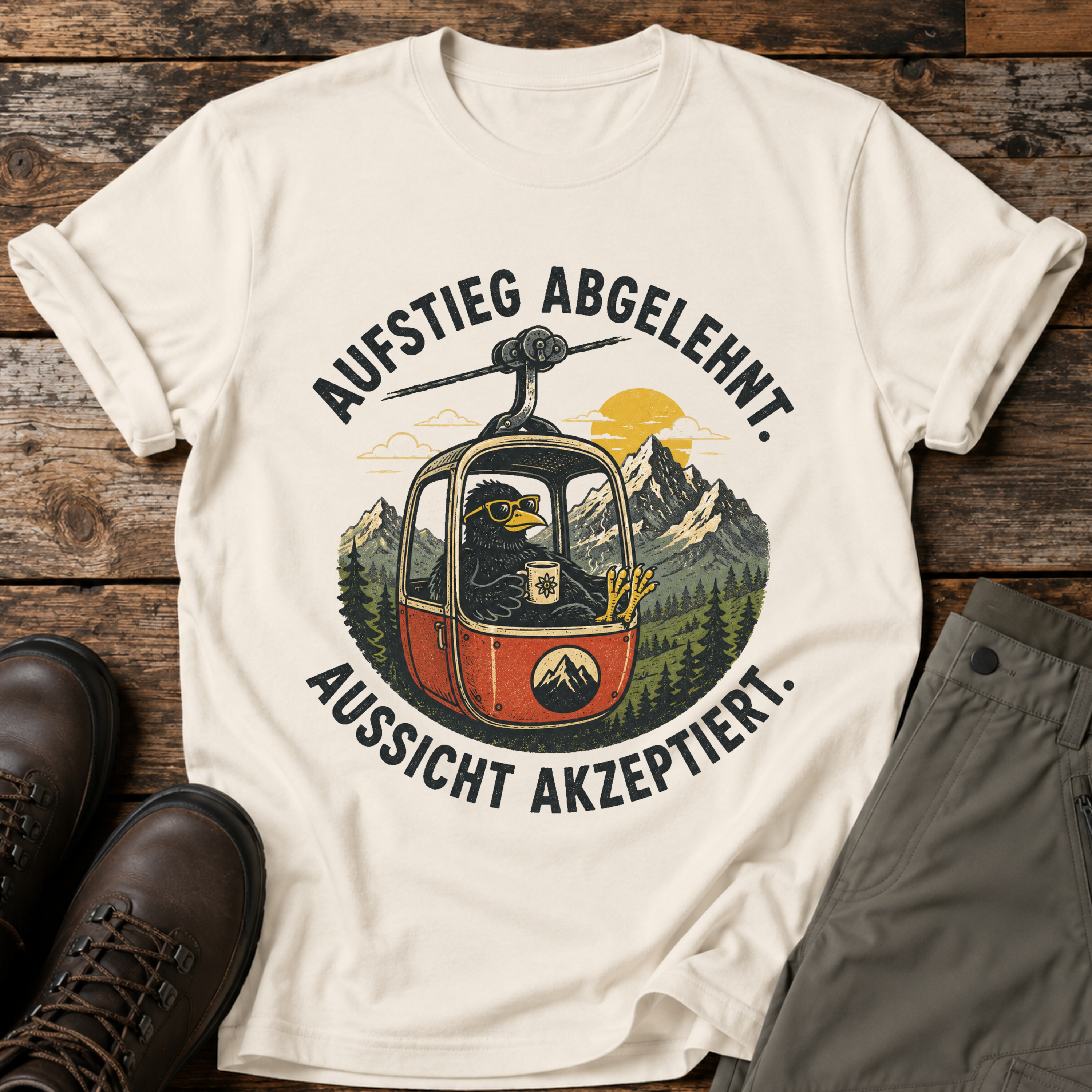 Aufstieg abgelehnt. Ausssicht akzeptiert. T-shirt