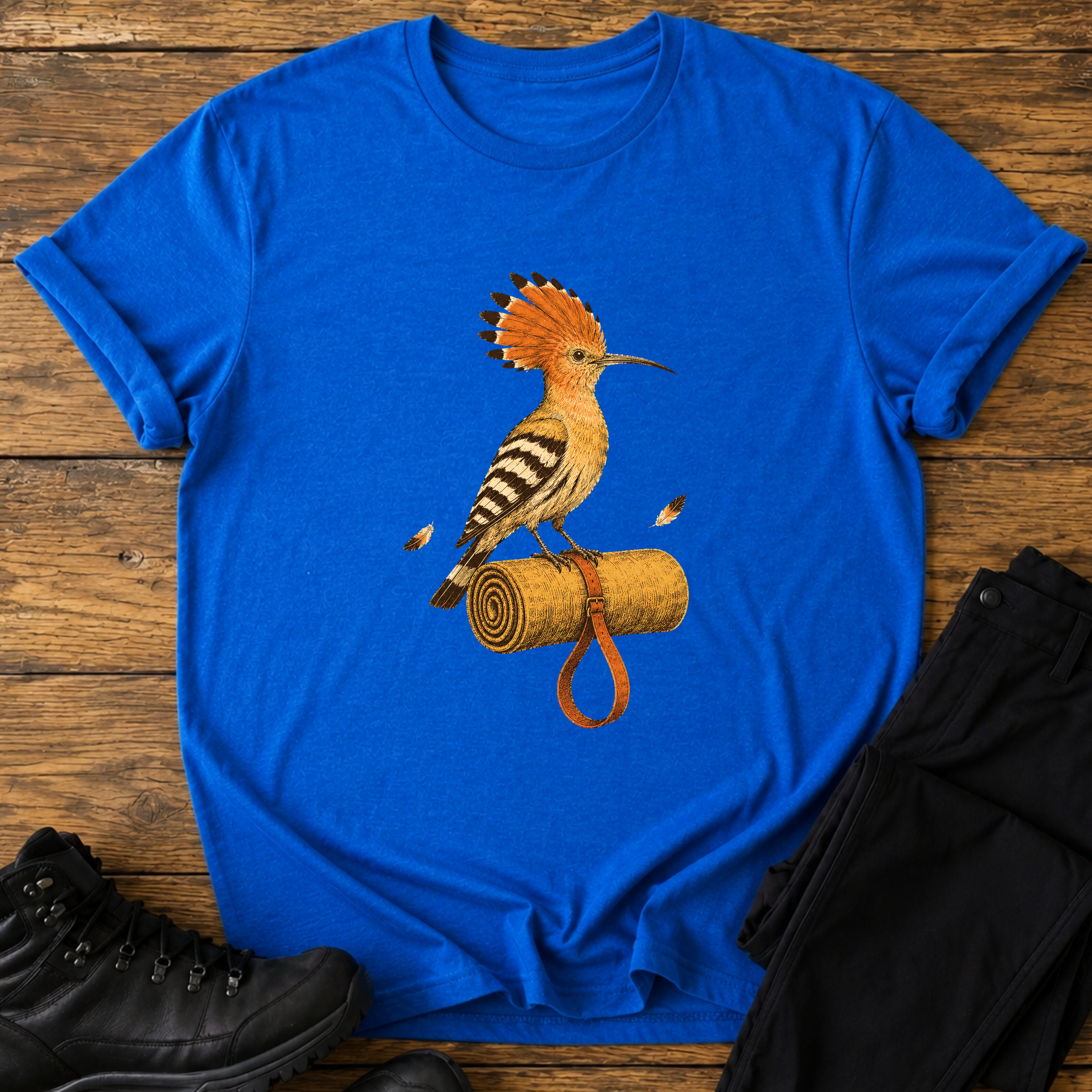 Wiedehopf mit Isomatte T-Shirt