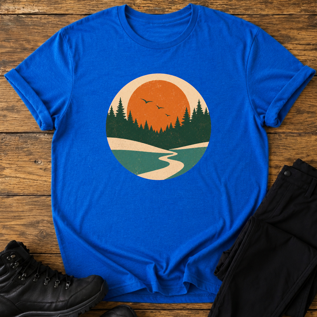 Flusslauf ins Abendlicht T-Shirt
