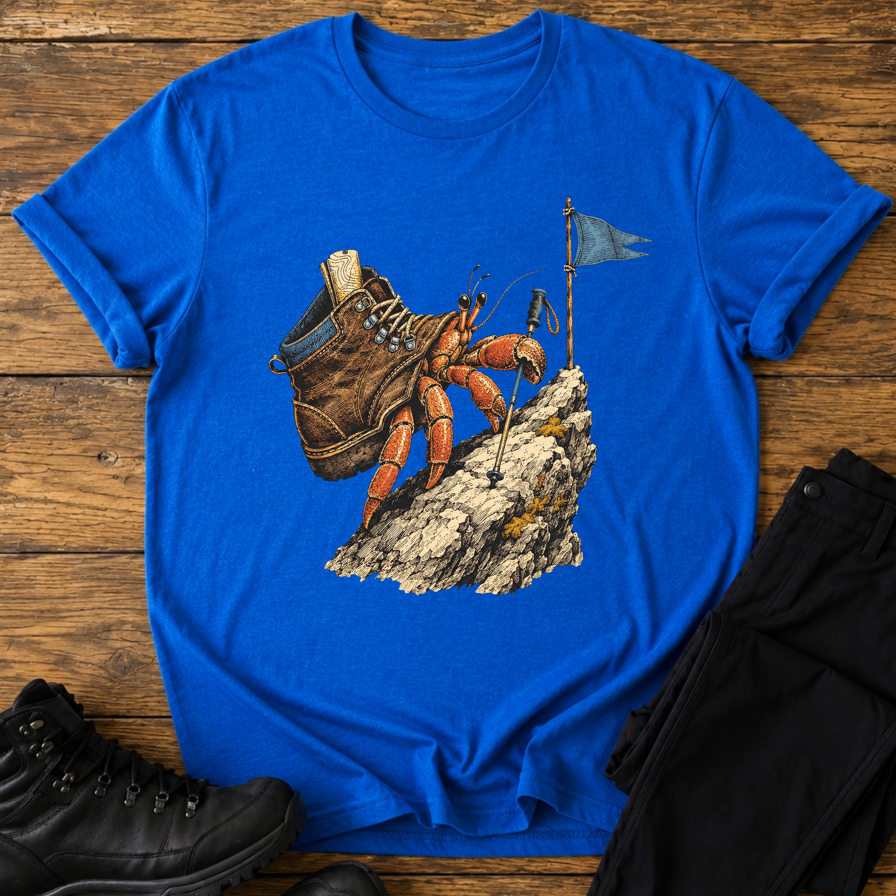 krebs im Wanderschuh T-Shirt