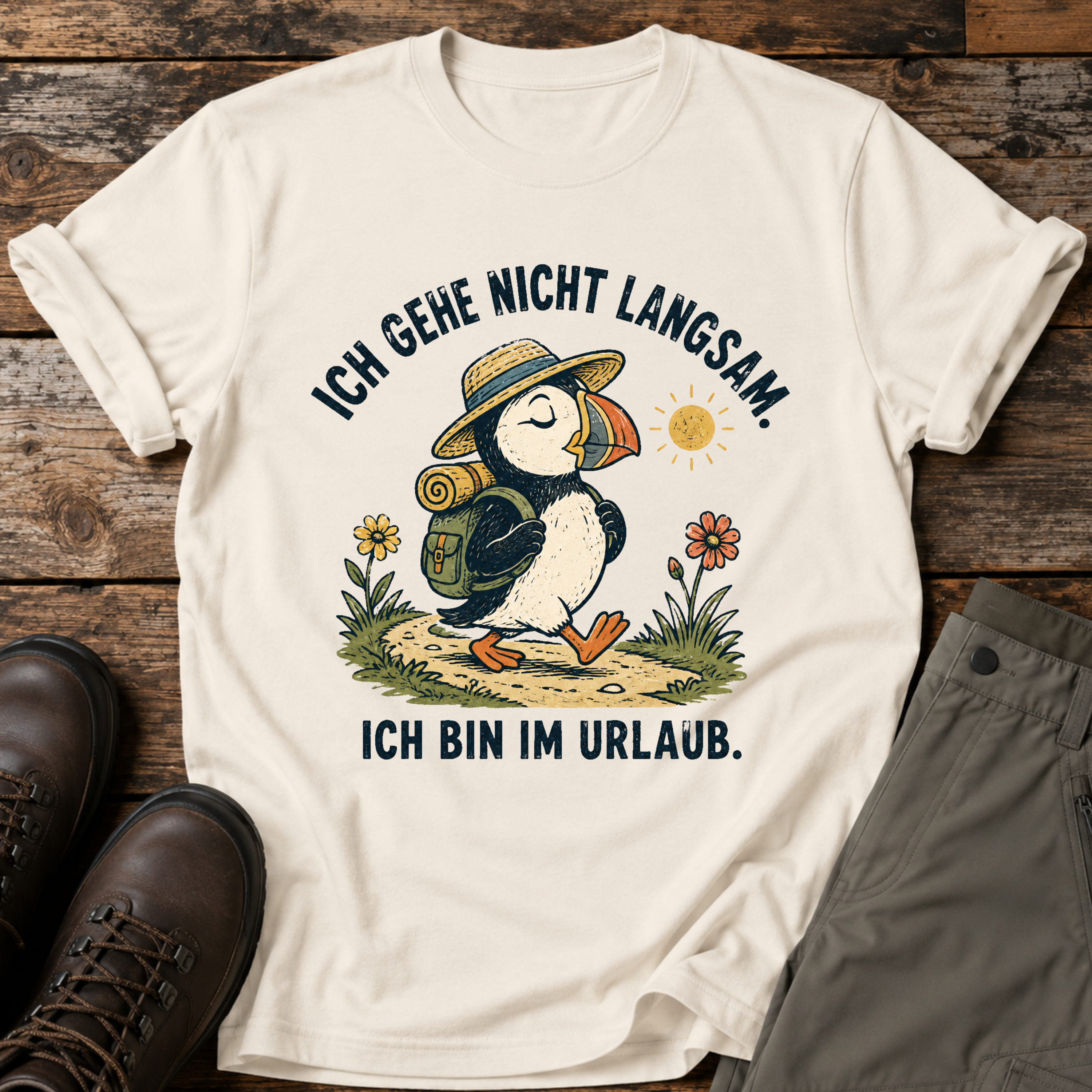 Ich gehe nicht langsam. Ich bin im urlaub. T-shirt