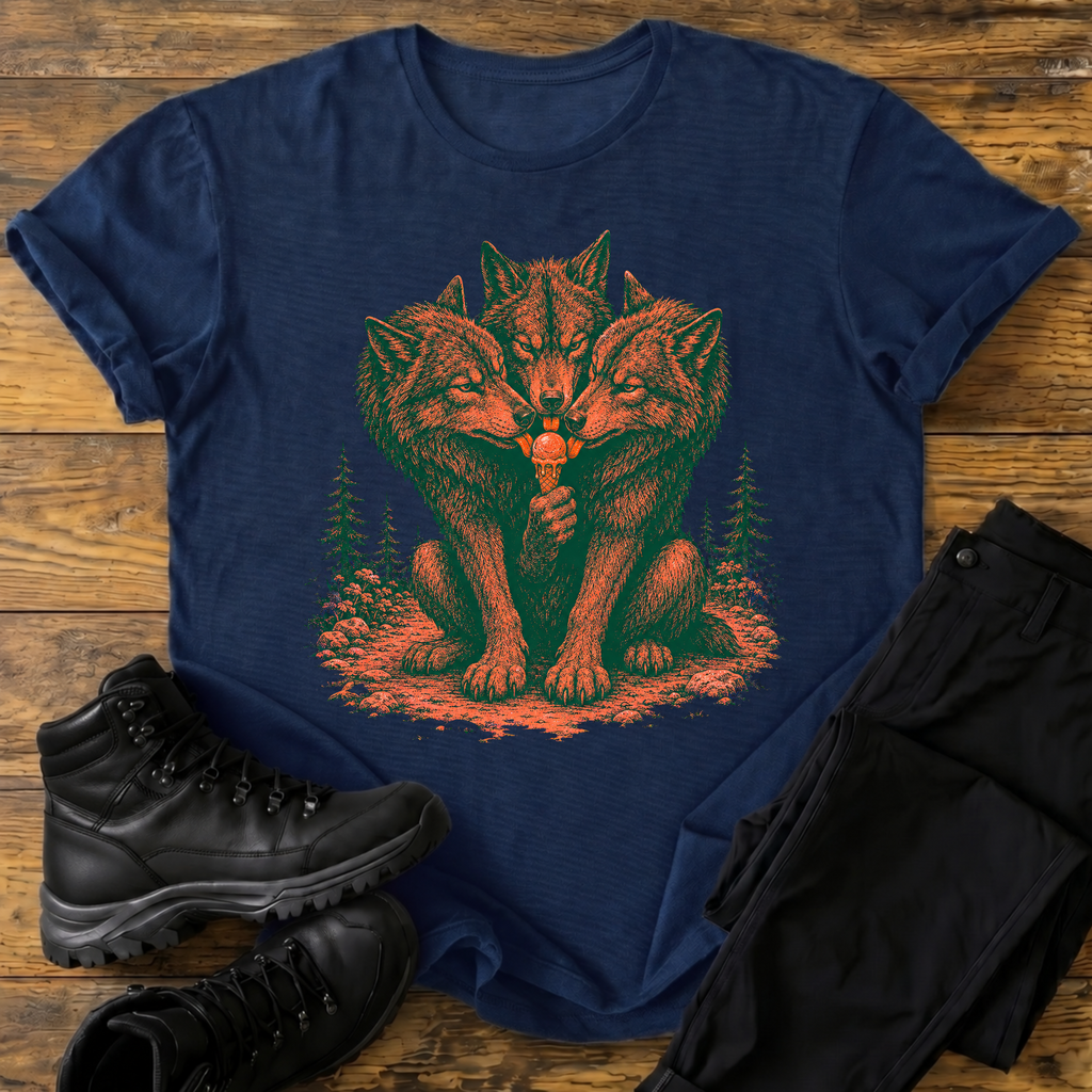 Drei Wölfe, ein Eis T-Shirt