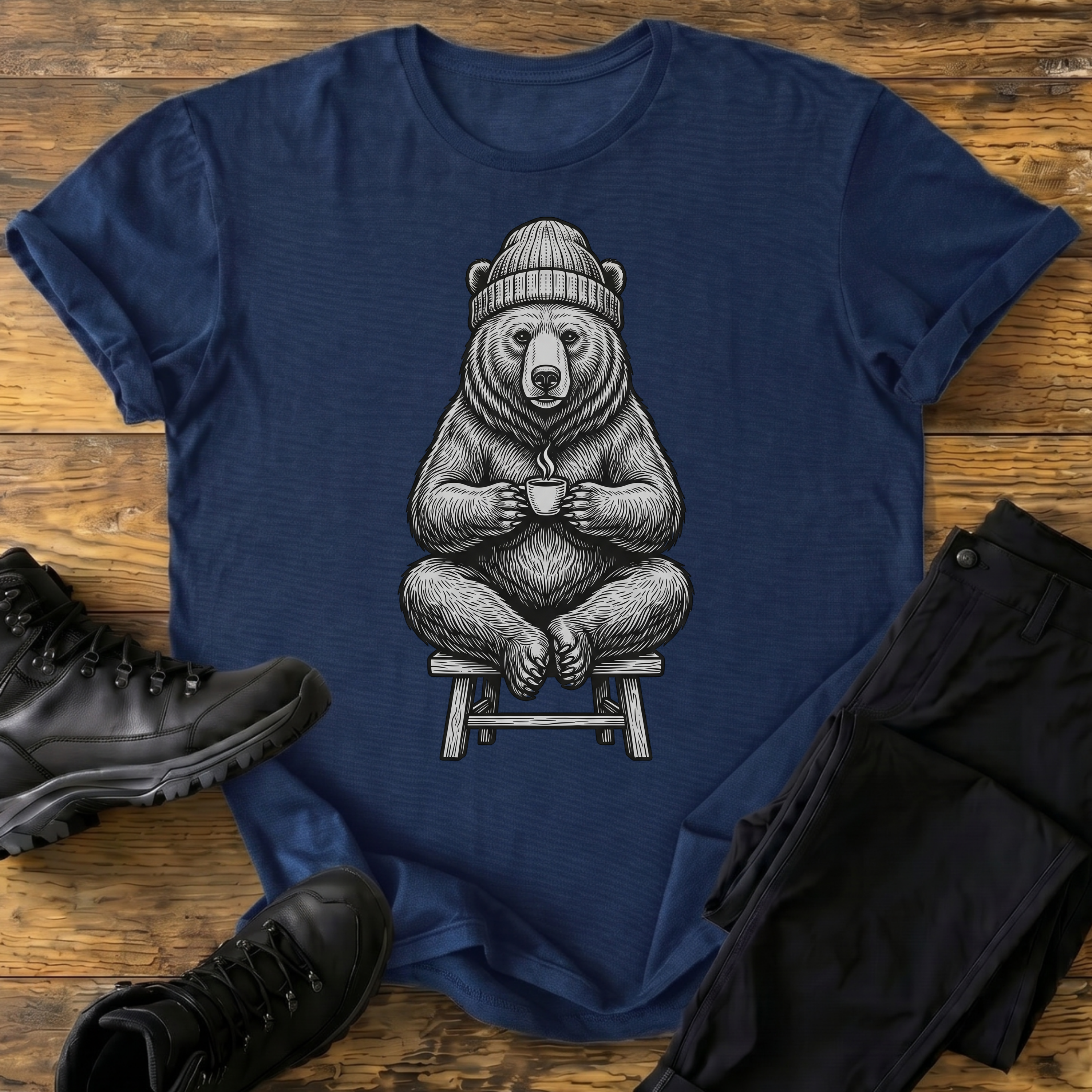 Bär trinkt Kaffee T-Shirt