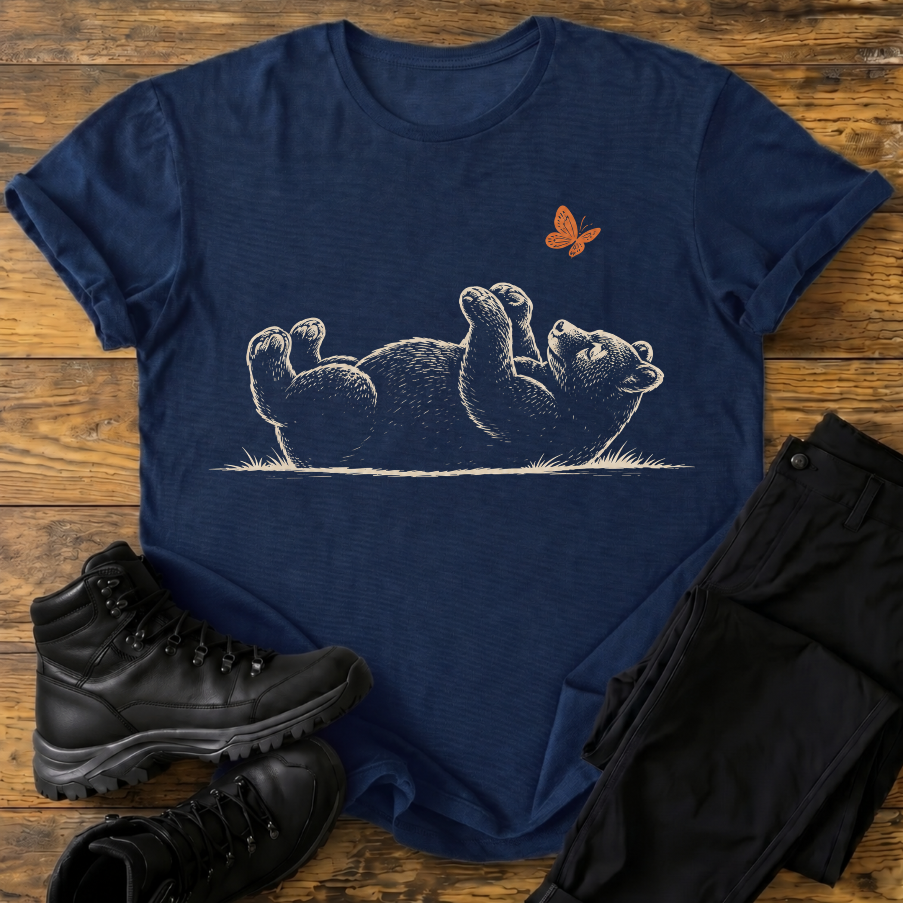 Bär mit Schmetterling T-Shirt