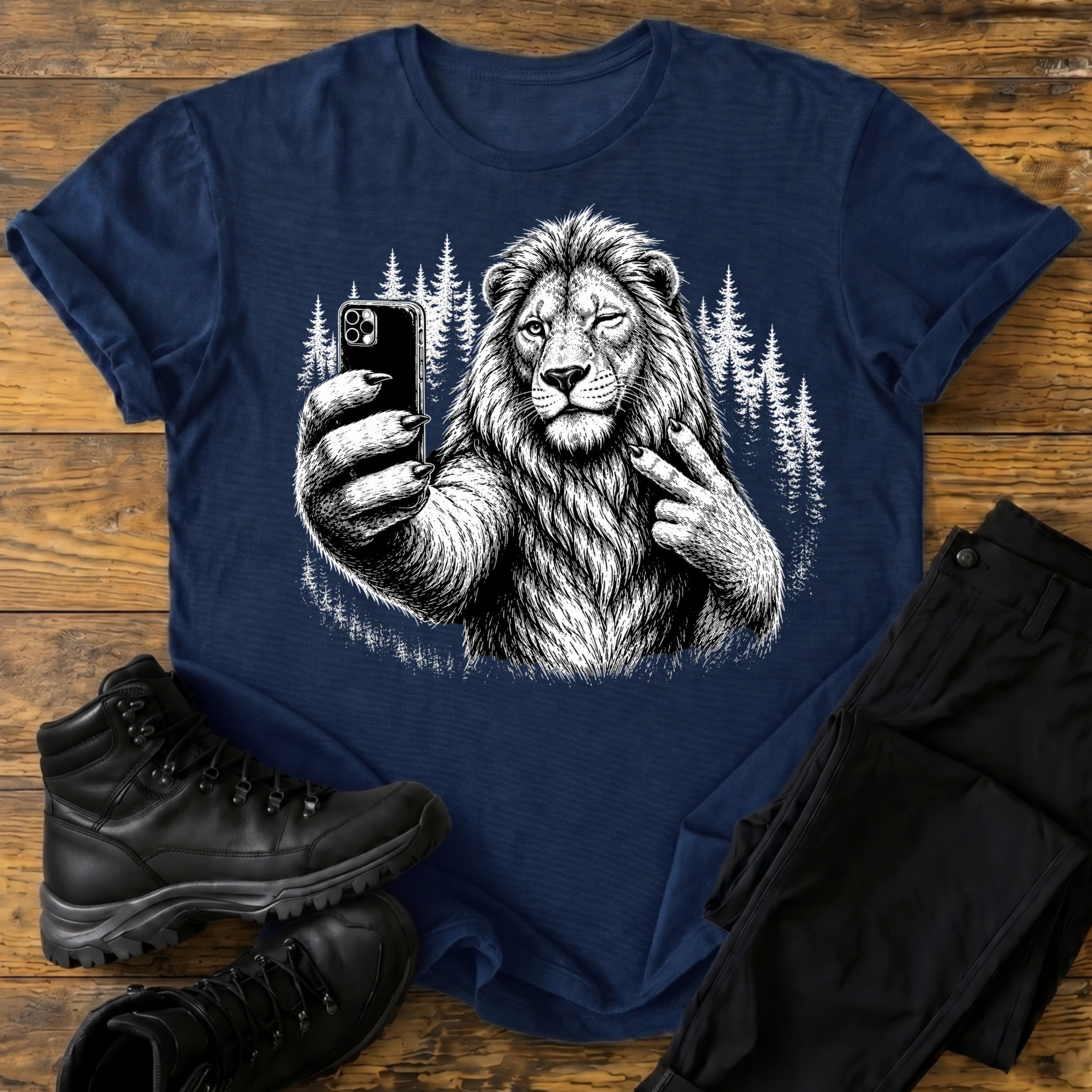 Löwen Selfie T-Shirt