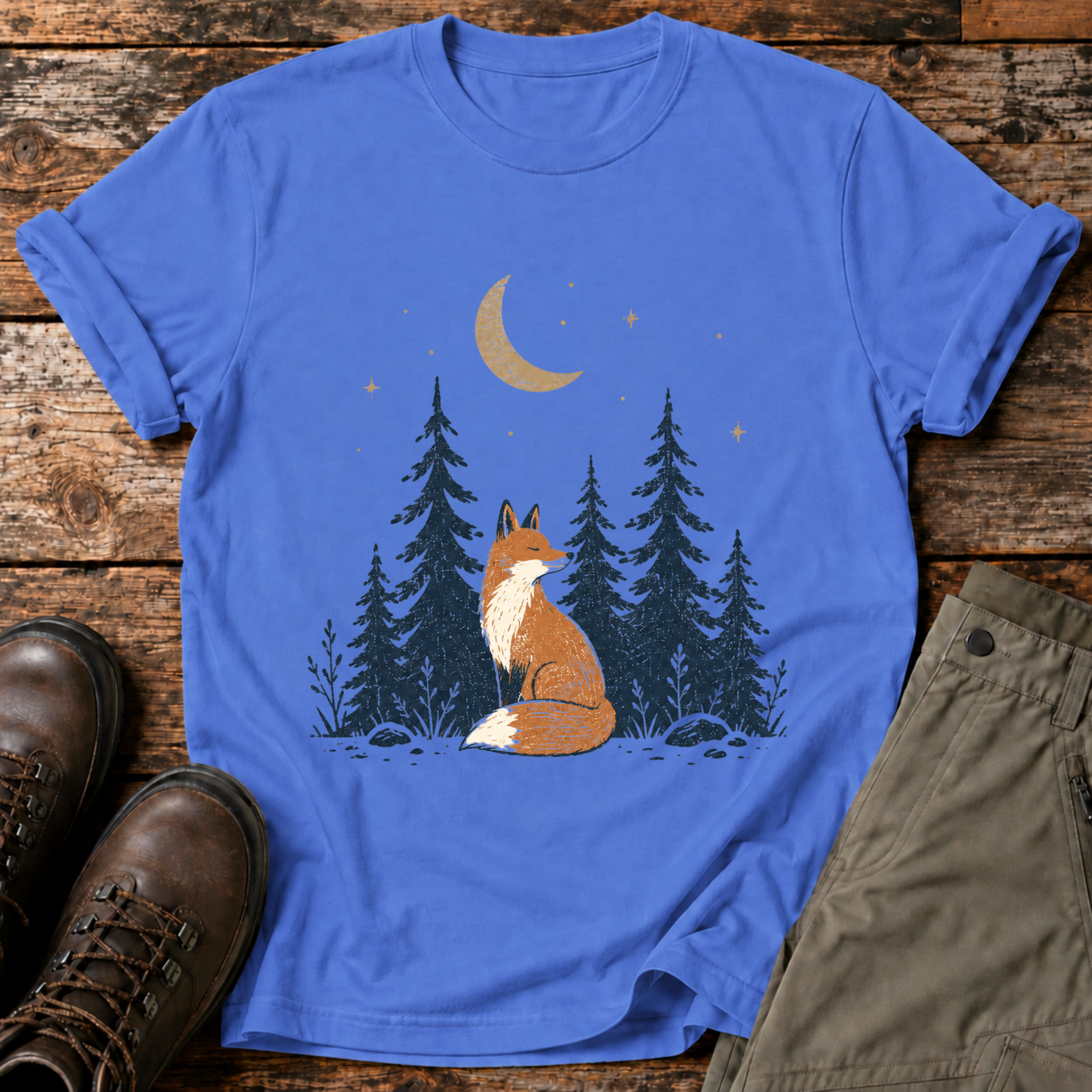 Mondnacht-Fuchs T-shirt
