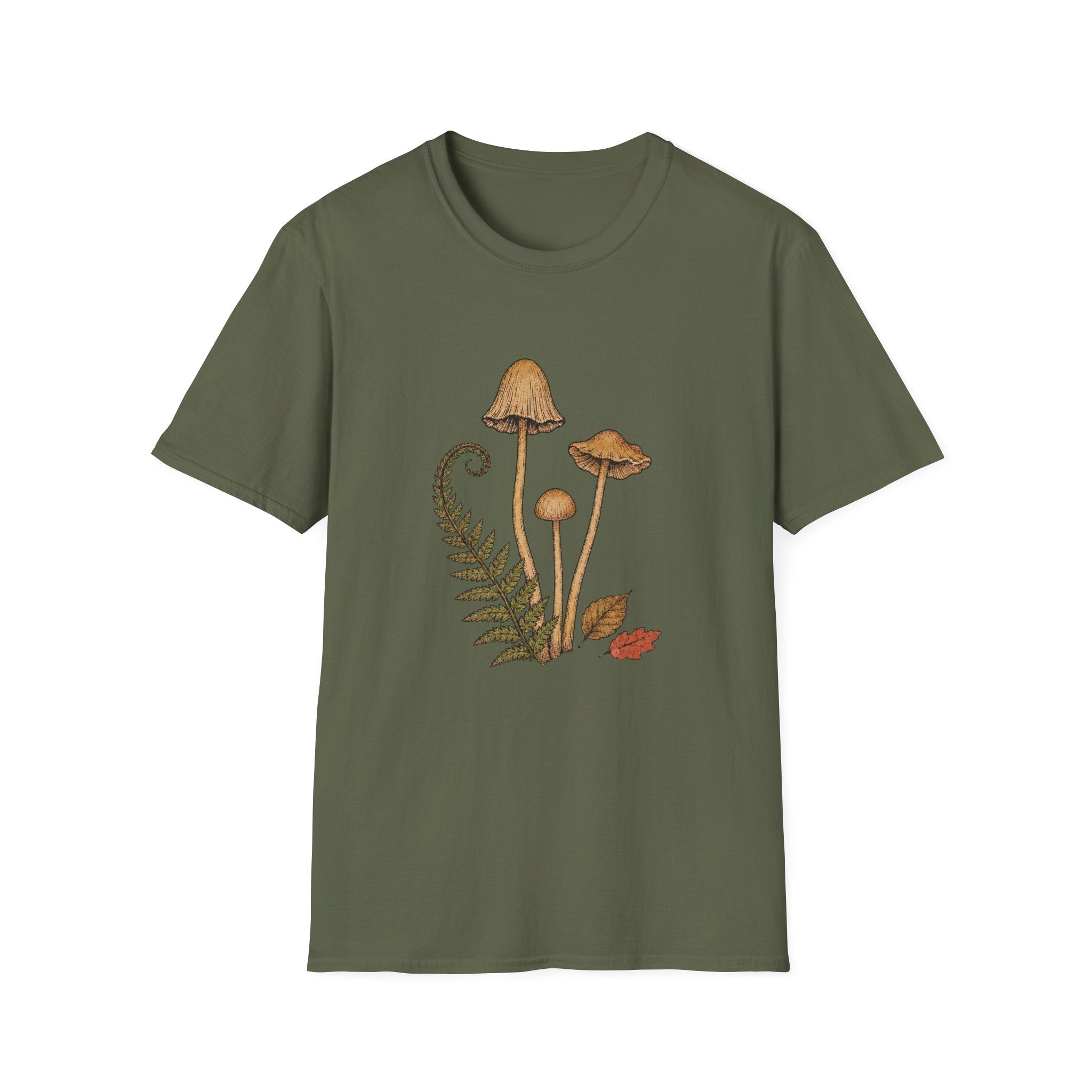 Herbstliche Waldpilze & Farn T-Shirt