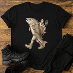 Fisch trägt Angler T-Shirt
