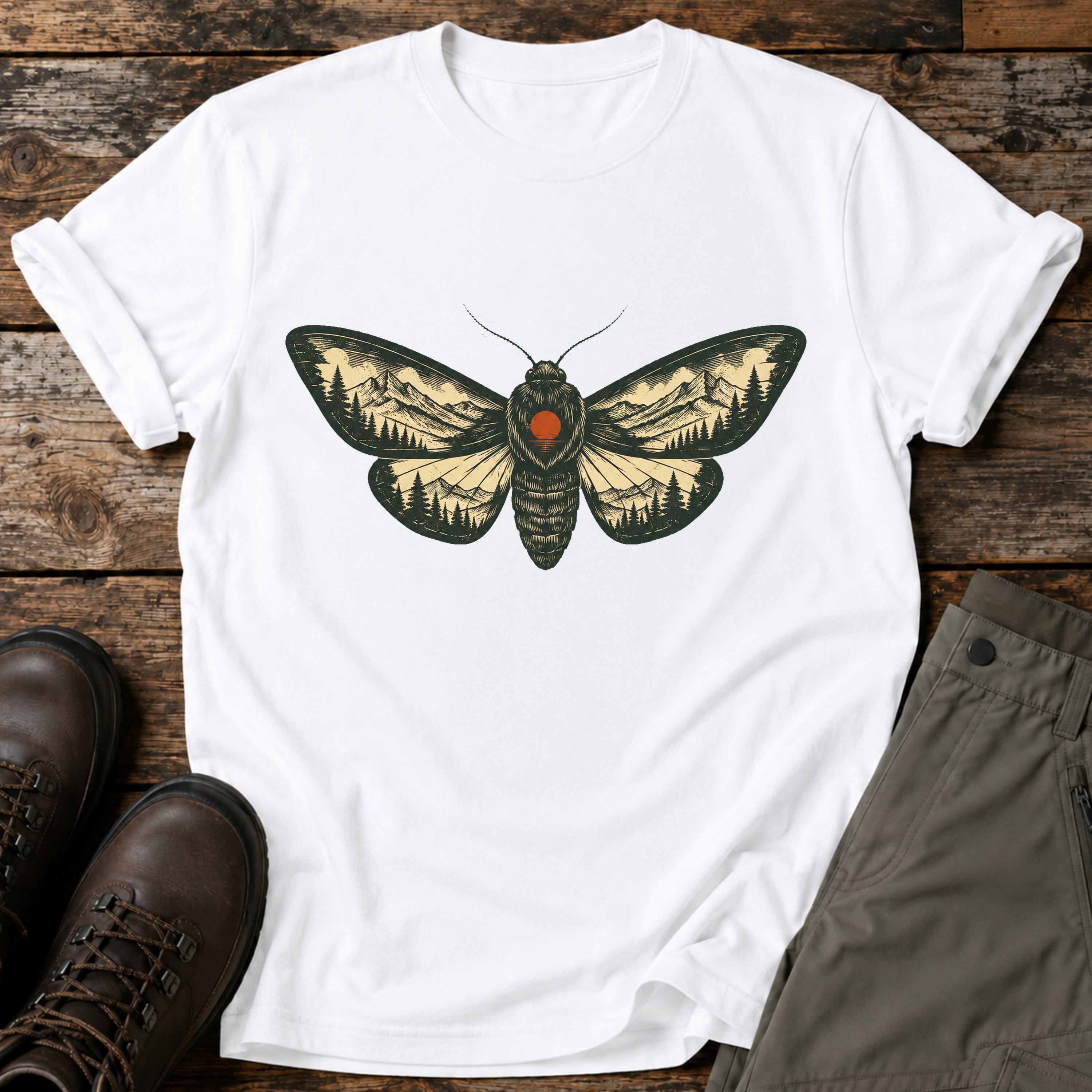 Motte in der Berglandschaft T-shirt