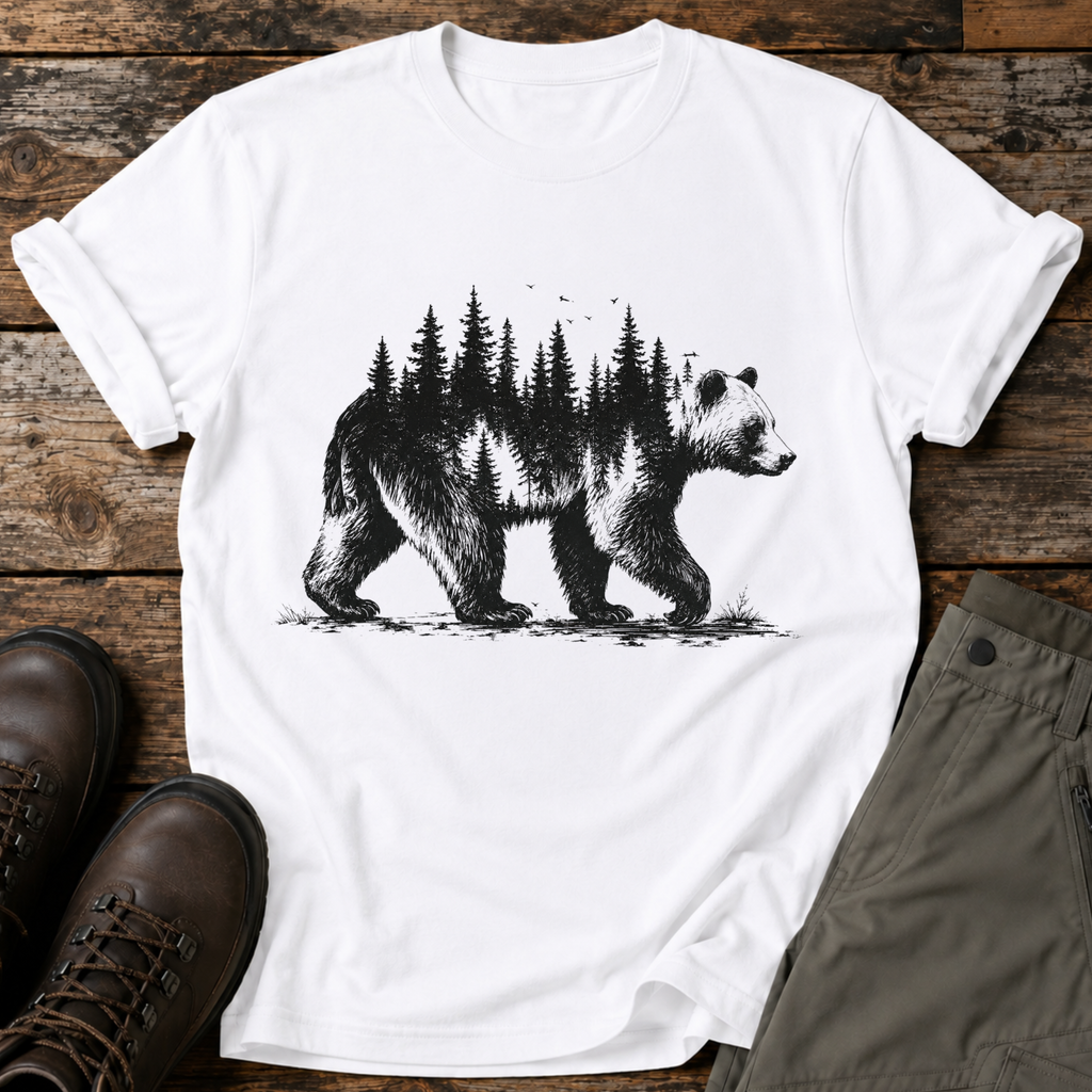 Waldbär-Silhouette T-shirt