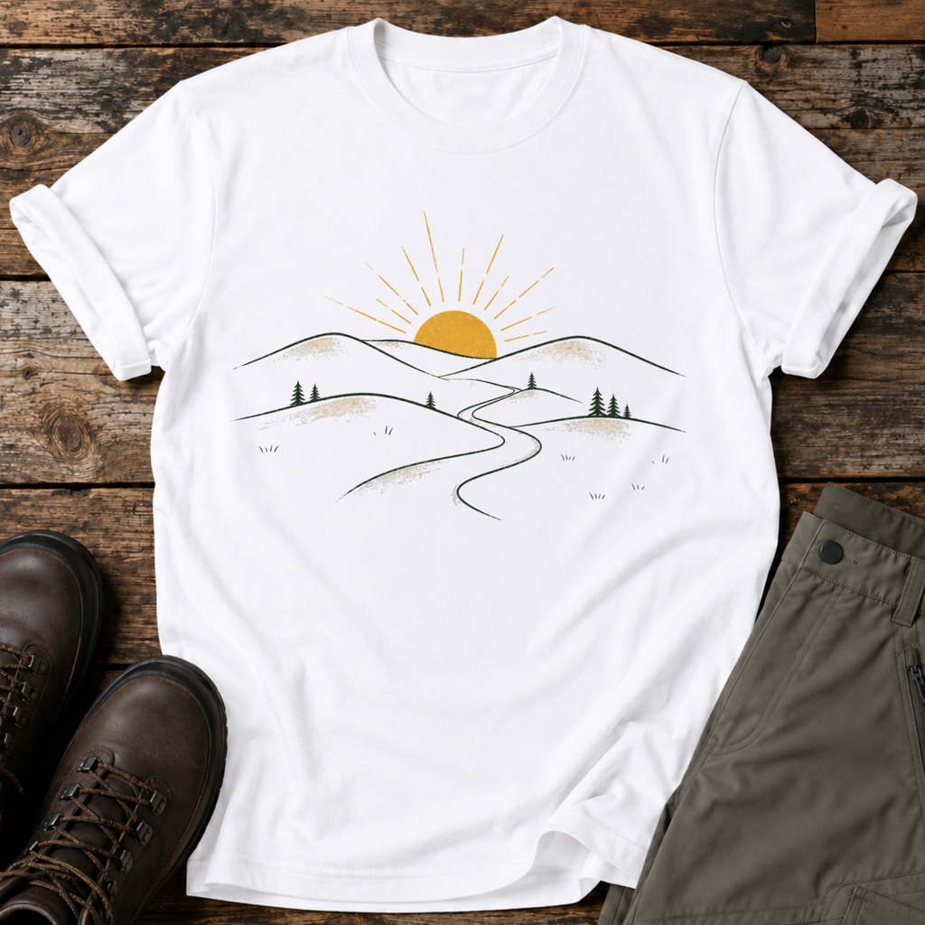 Sonnenaufgang über den Hügeln T-shirt