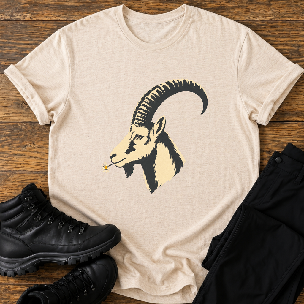 Steinbock mit Blume T-Shirt