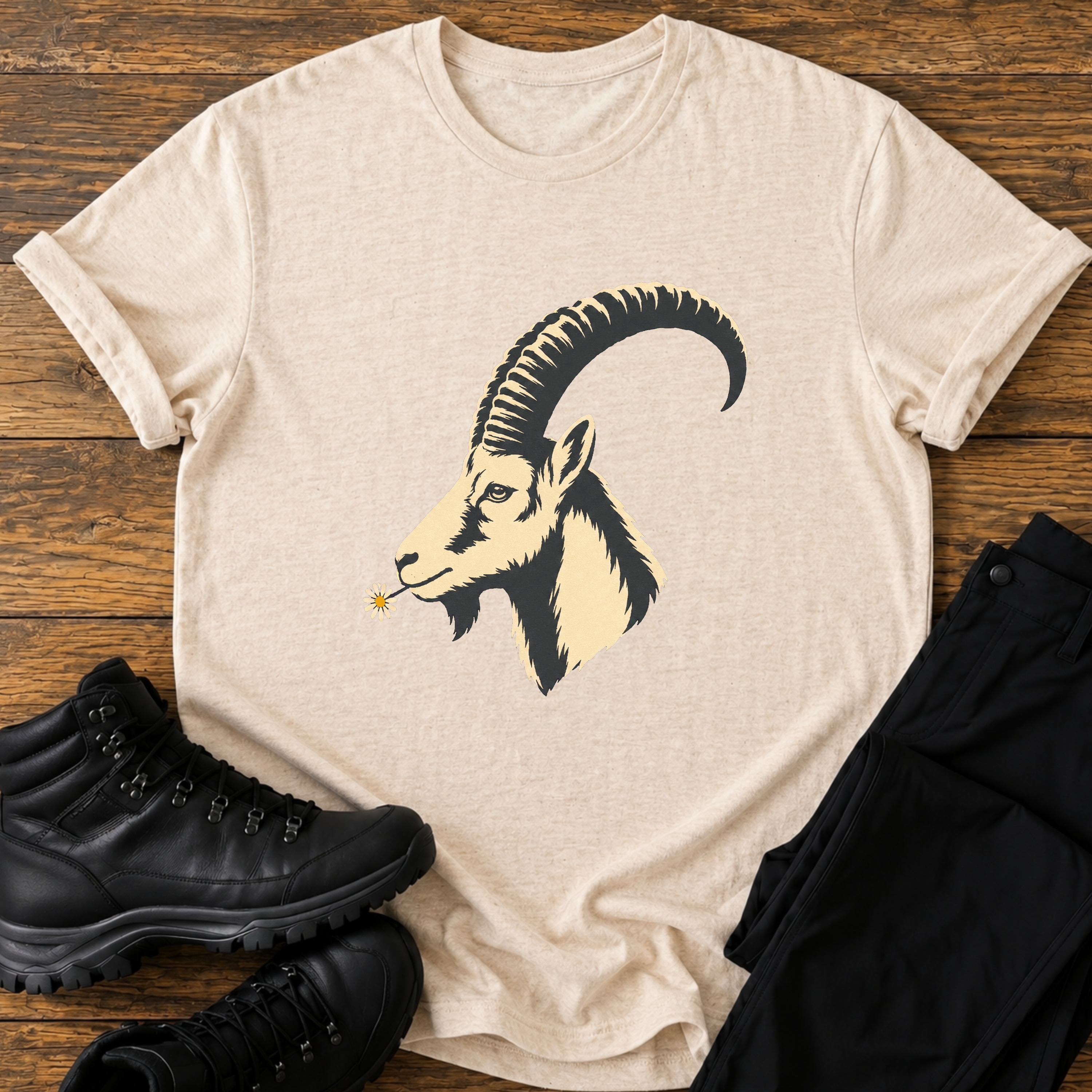 Steinbock mit Blume T-Shirt