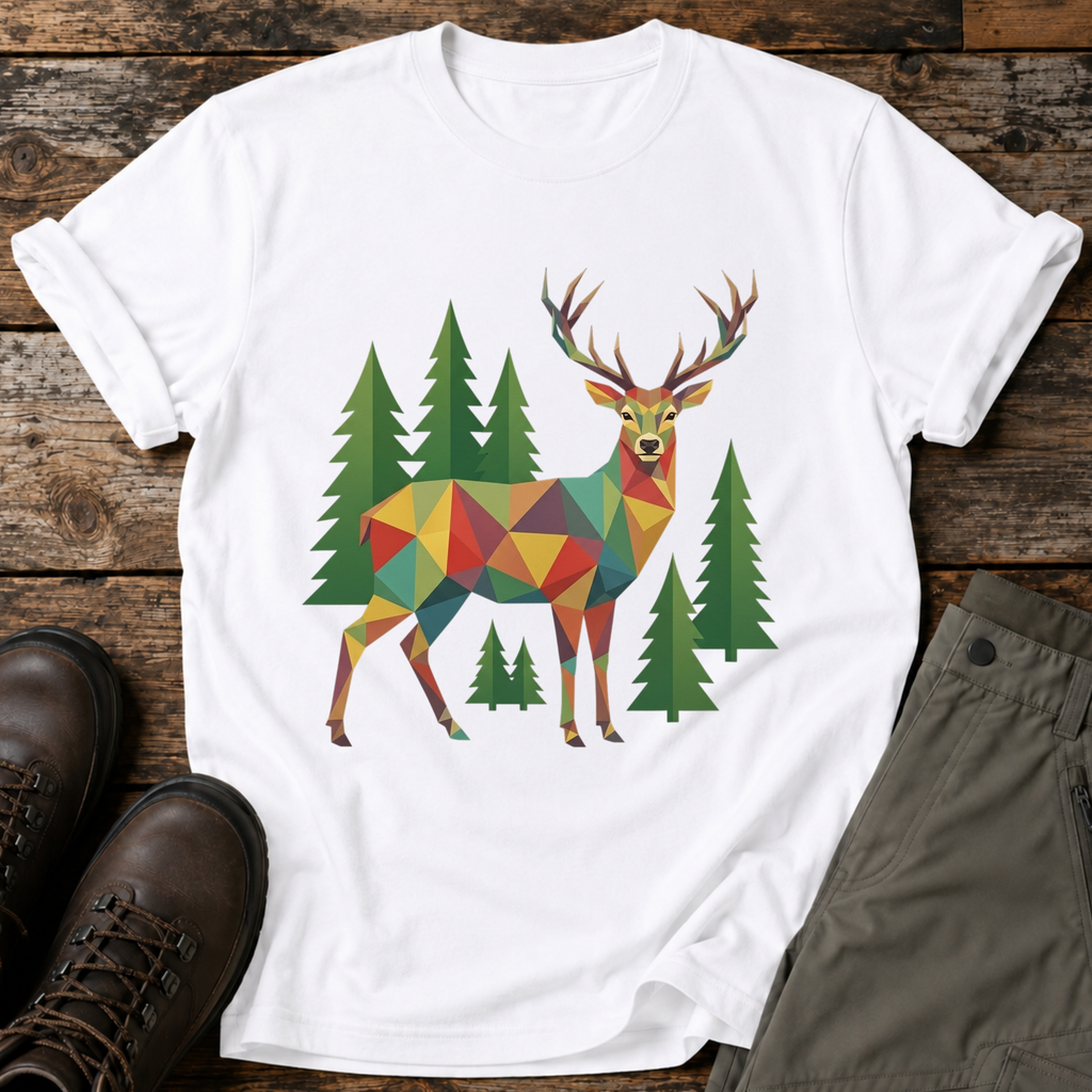 Poly Hirsch im Wald T-shirt