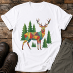 Poly Hirsch im Wald T-shirt