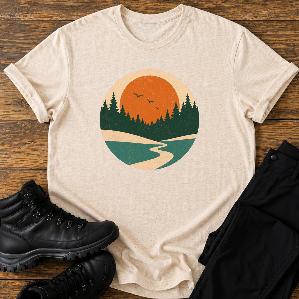 Flusslauf ins Abendlicht T-Shirt