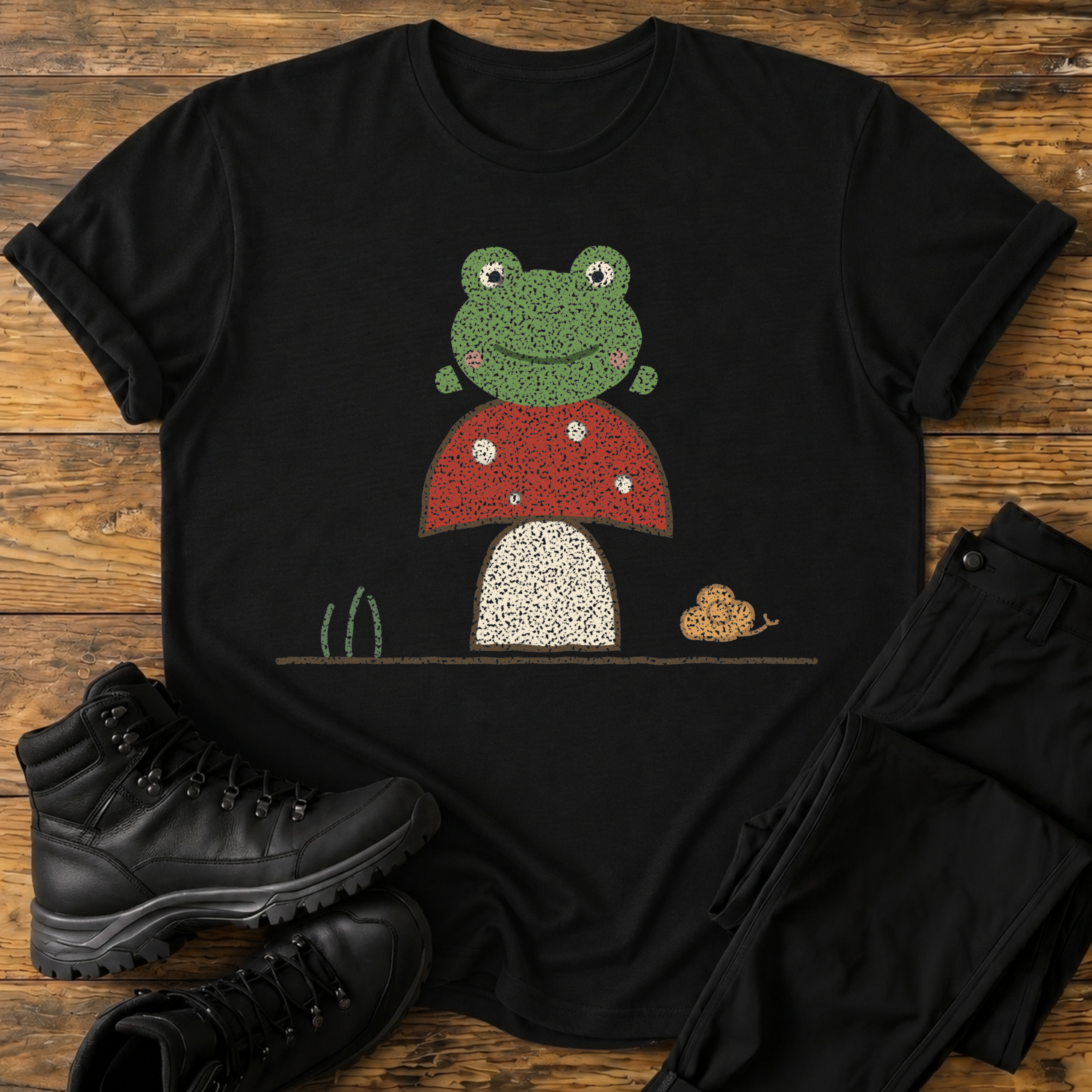 Frosch auf dem Pilzthron T-Shirt
