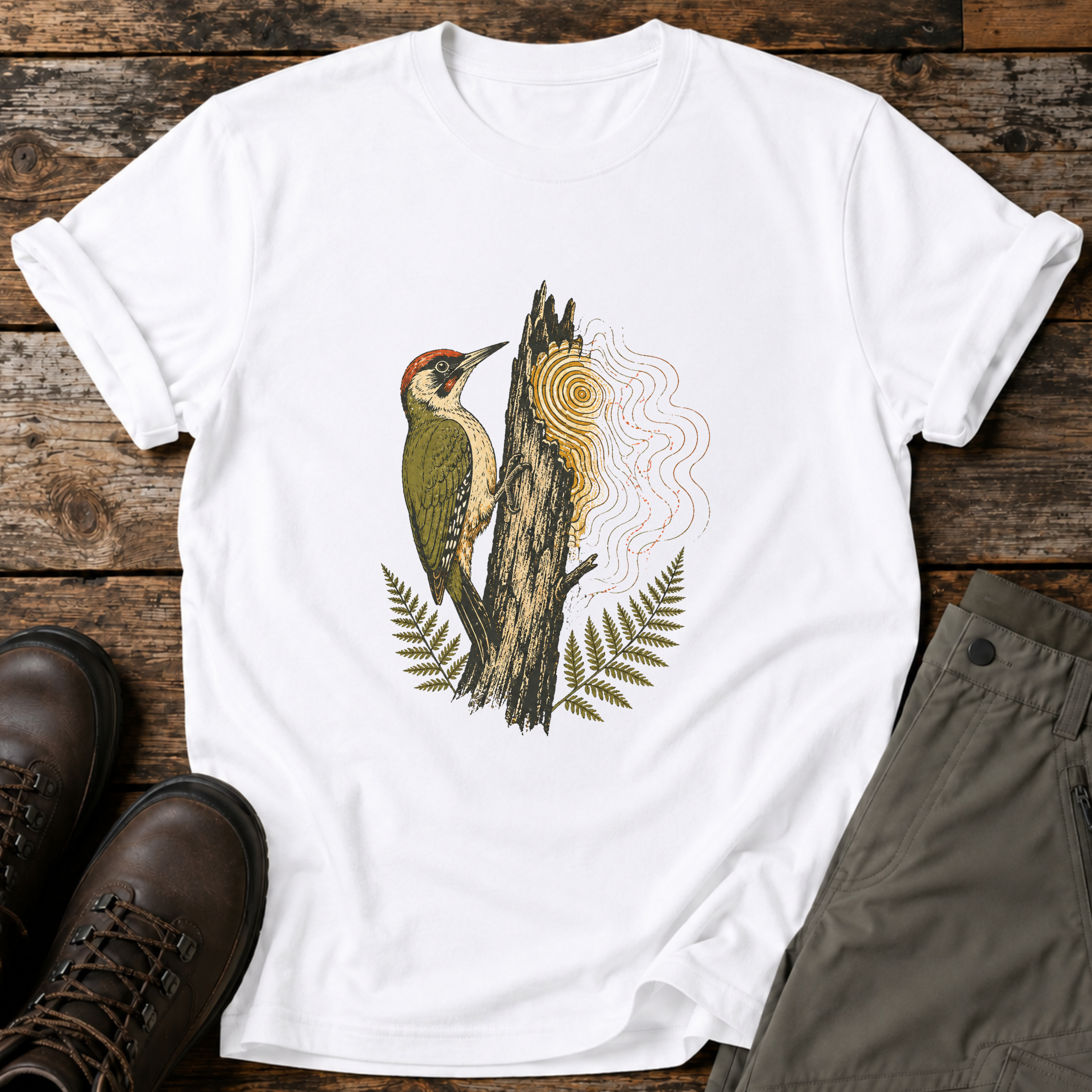 Grünspecht am Stamm T-shirt