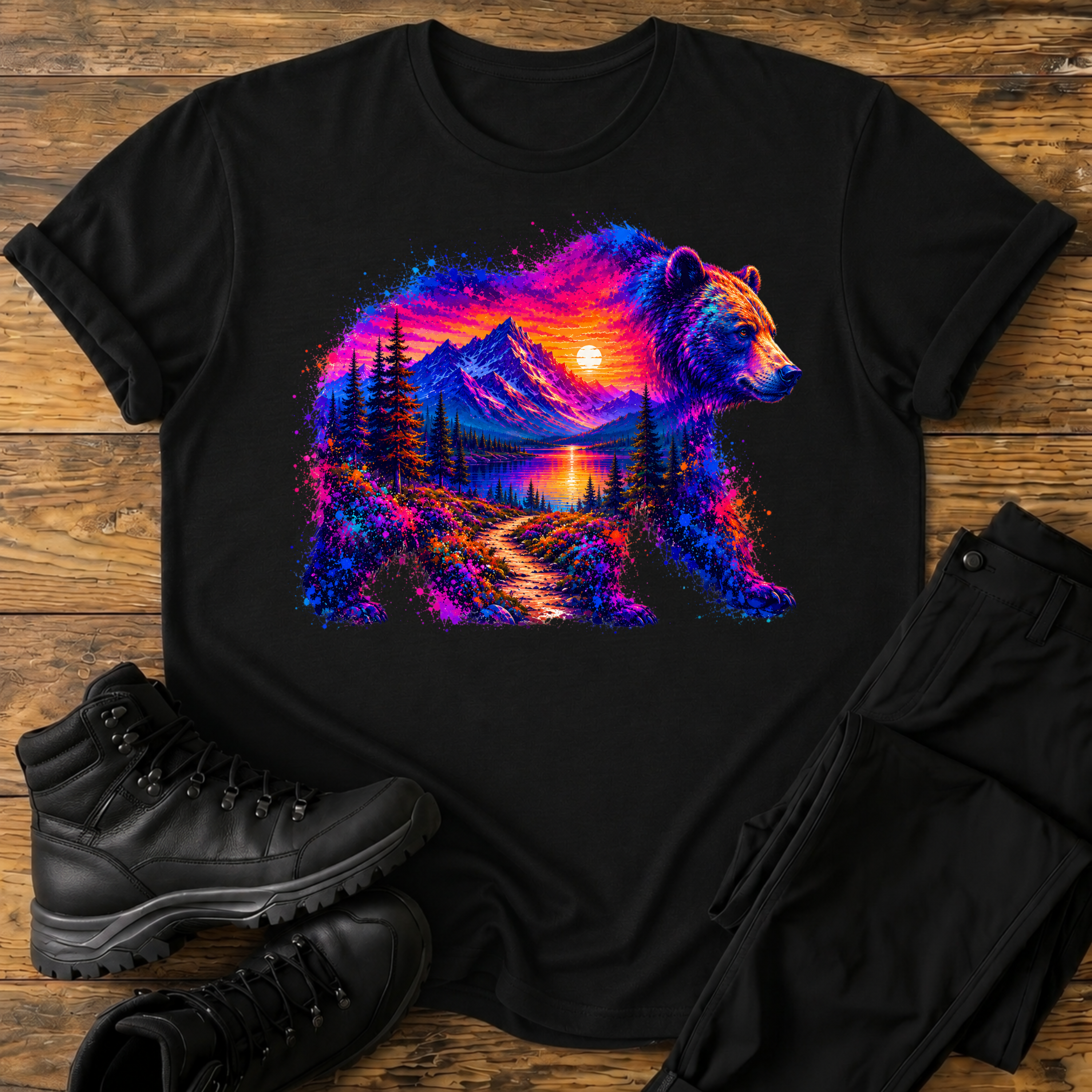 Der leuchtende Grizzly T-Shirt