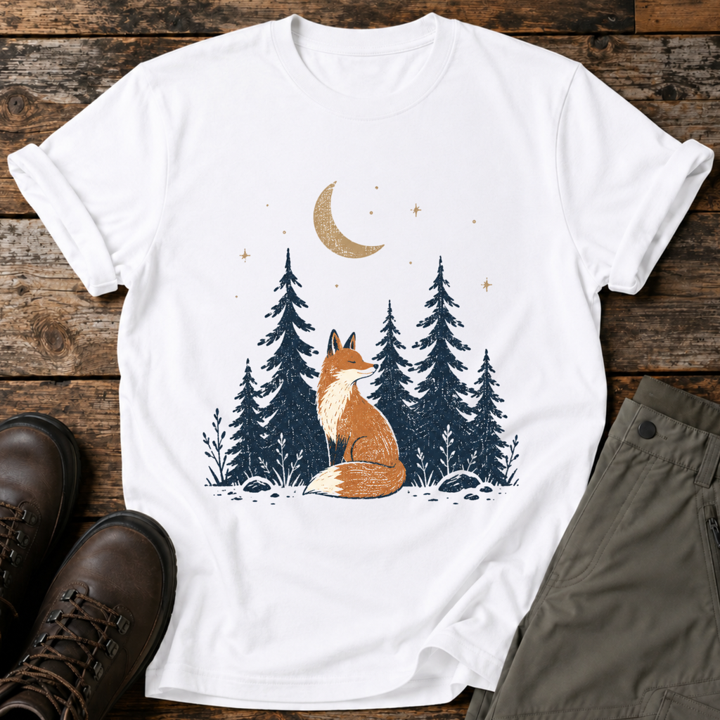 Mondnacht-Fuchs T-shirt