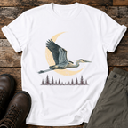 Reiher im Mondschein T-shirt