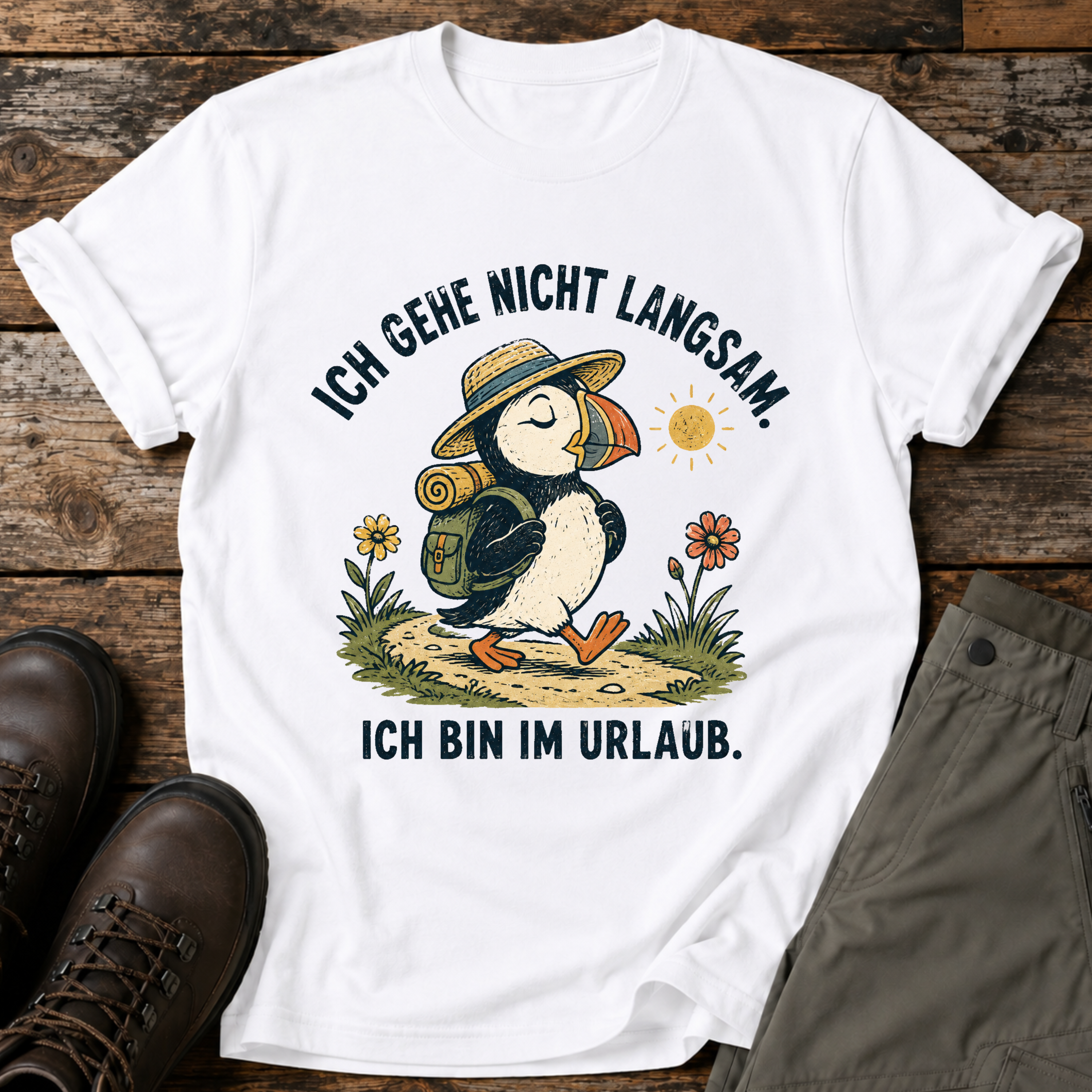 Ich gehe nicht langsam. Ich bin im urlaub. T-shirt