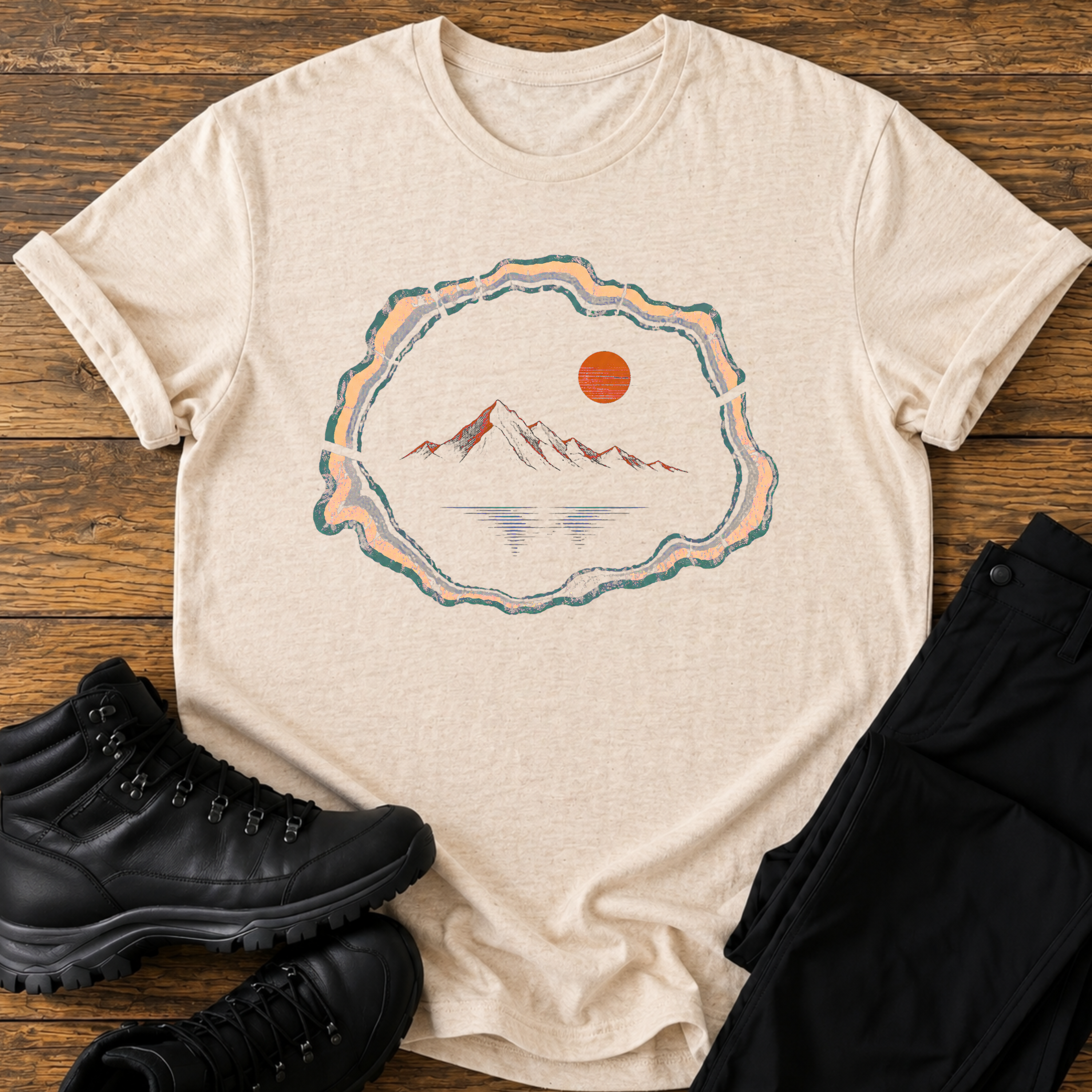 Landschaft im Baumstamm T-Shirt