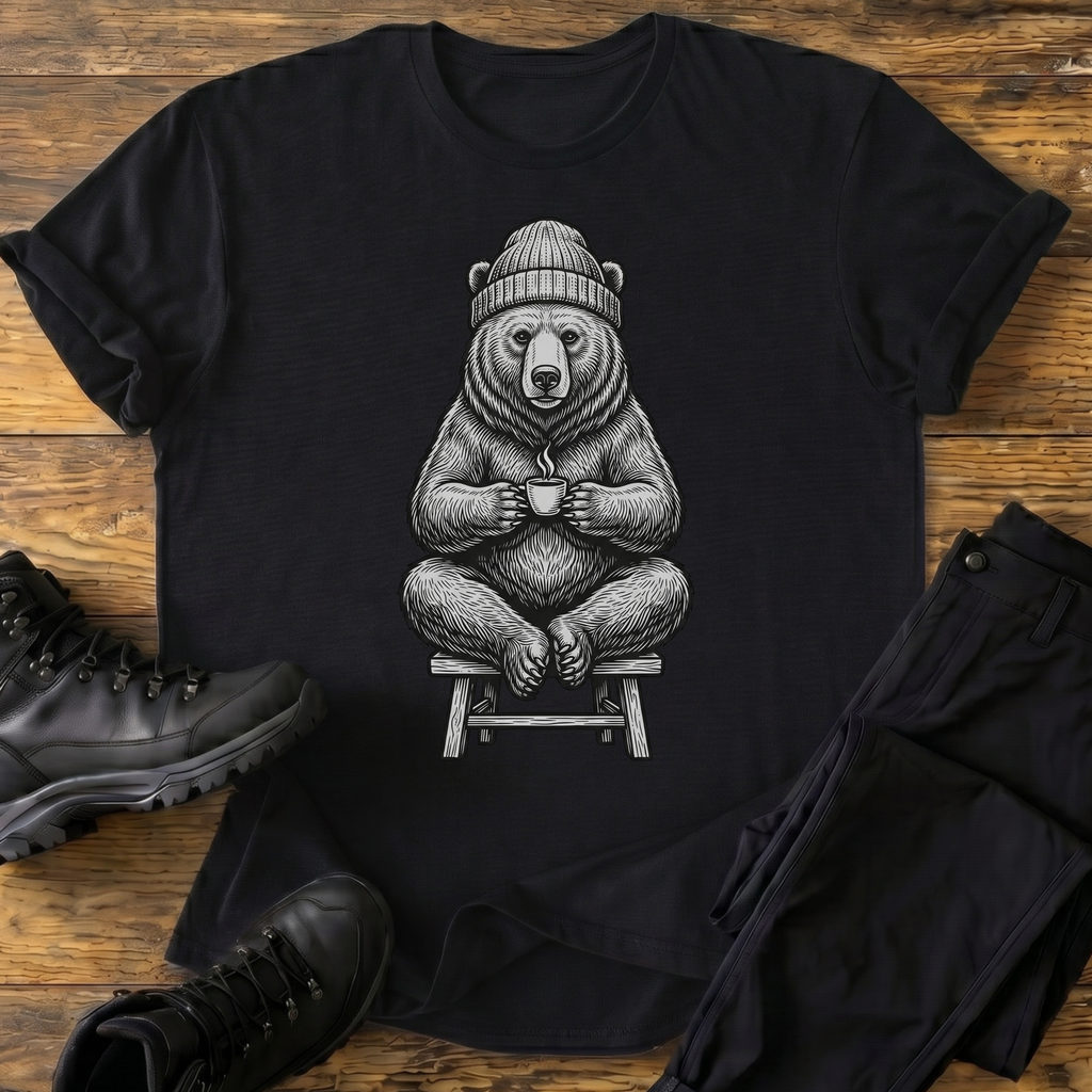 Bär trinkt Kaffee T-Shirt