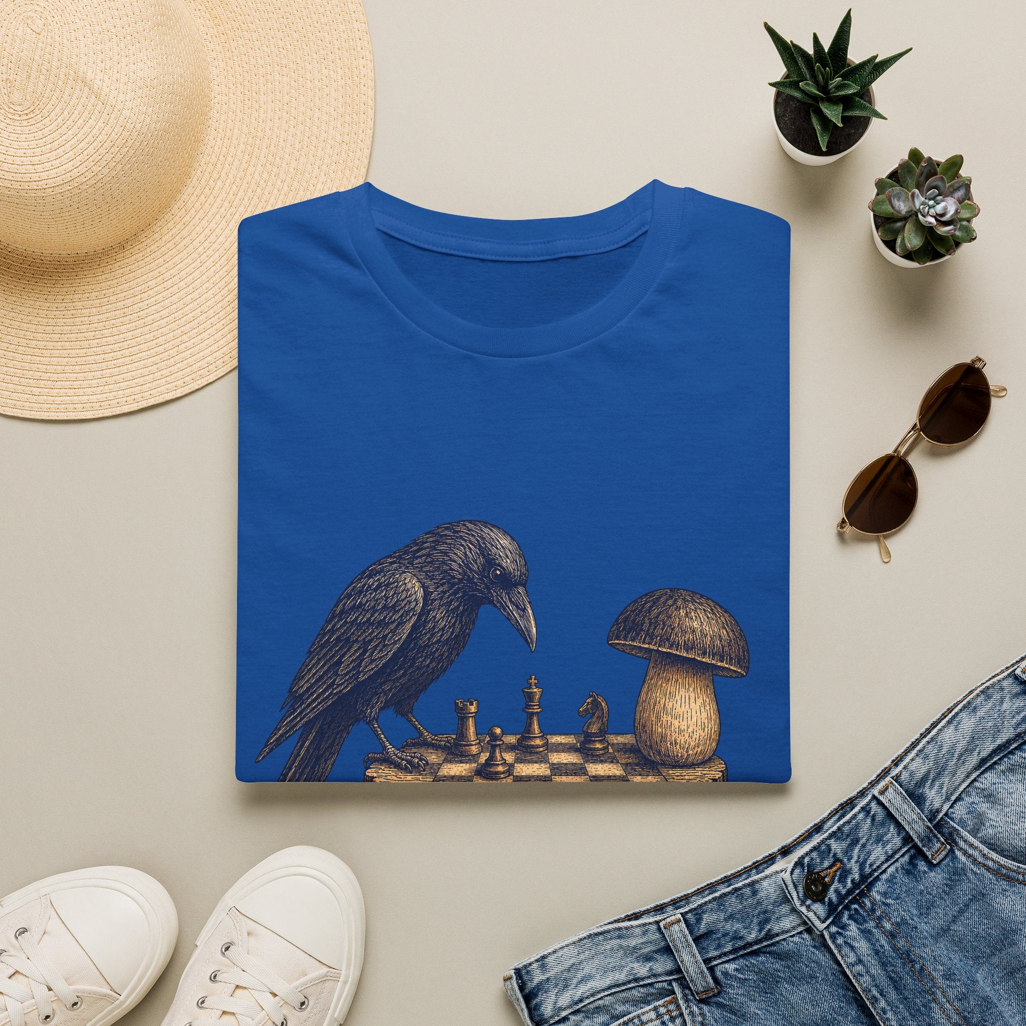krähe gegen Pilz T-Shirt