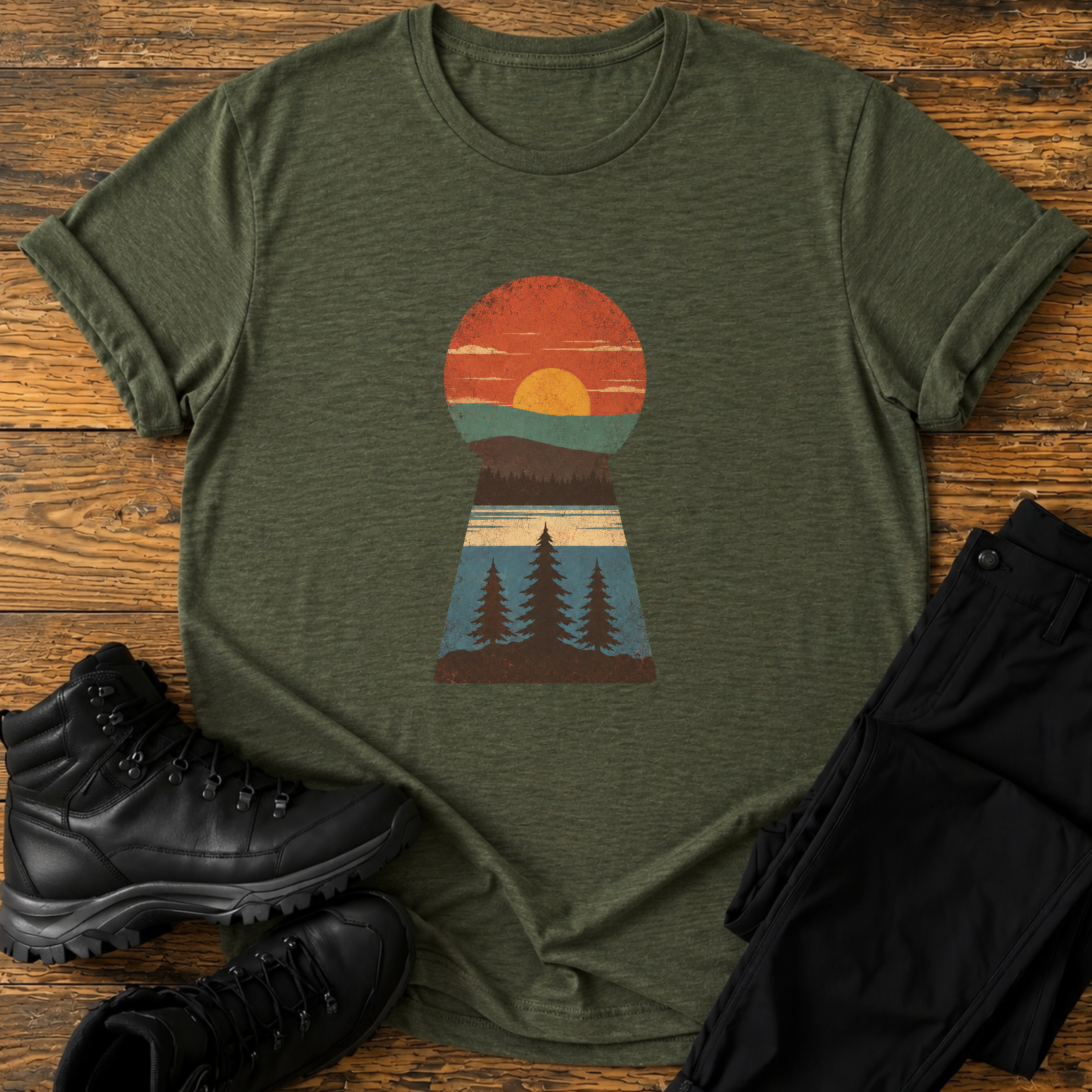 Wald im Schlüsselloch T-Shirt