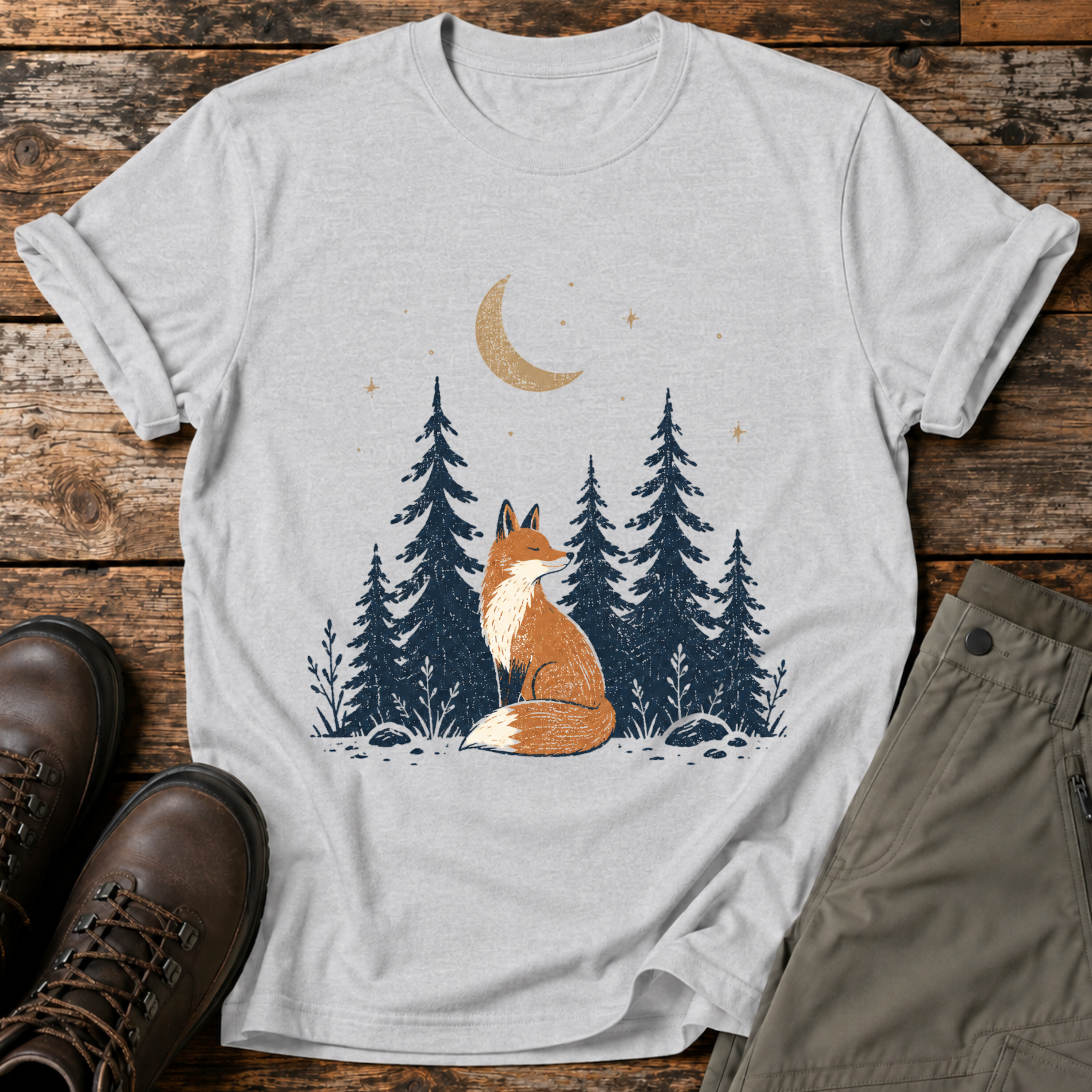 Mondnacht-Fuchs T-shirt