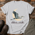 Reiher im Mondschein T-shirt