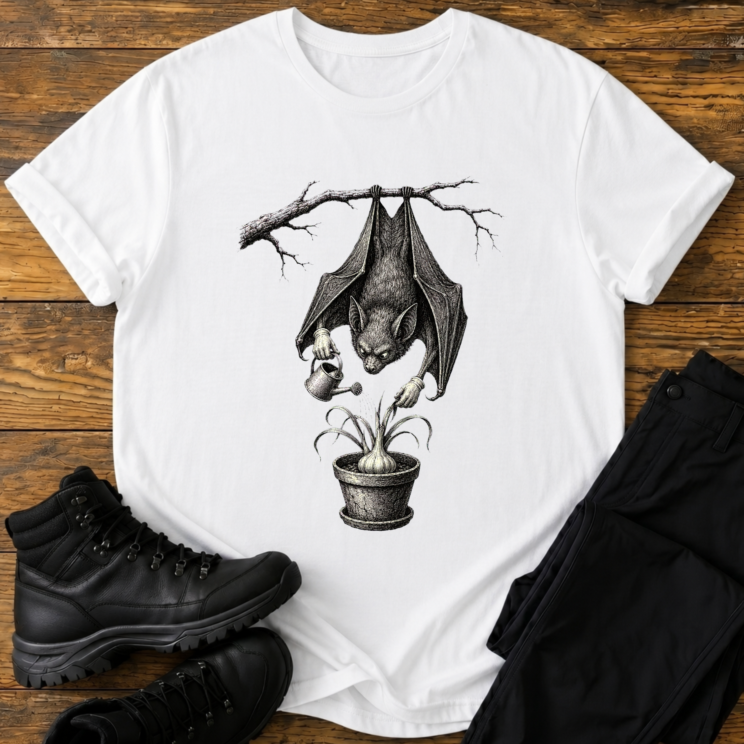 Vampirfledermaus Knoblauch T-Shirt