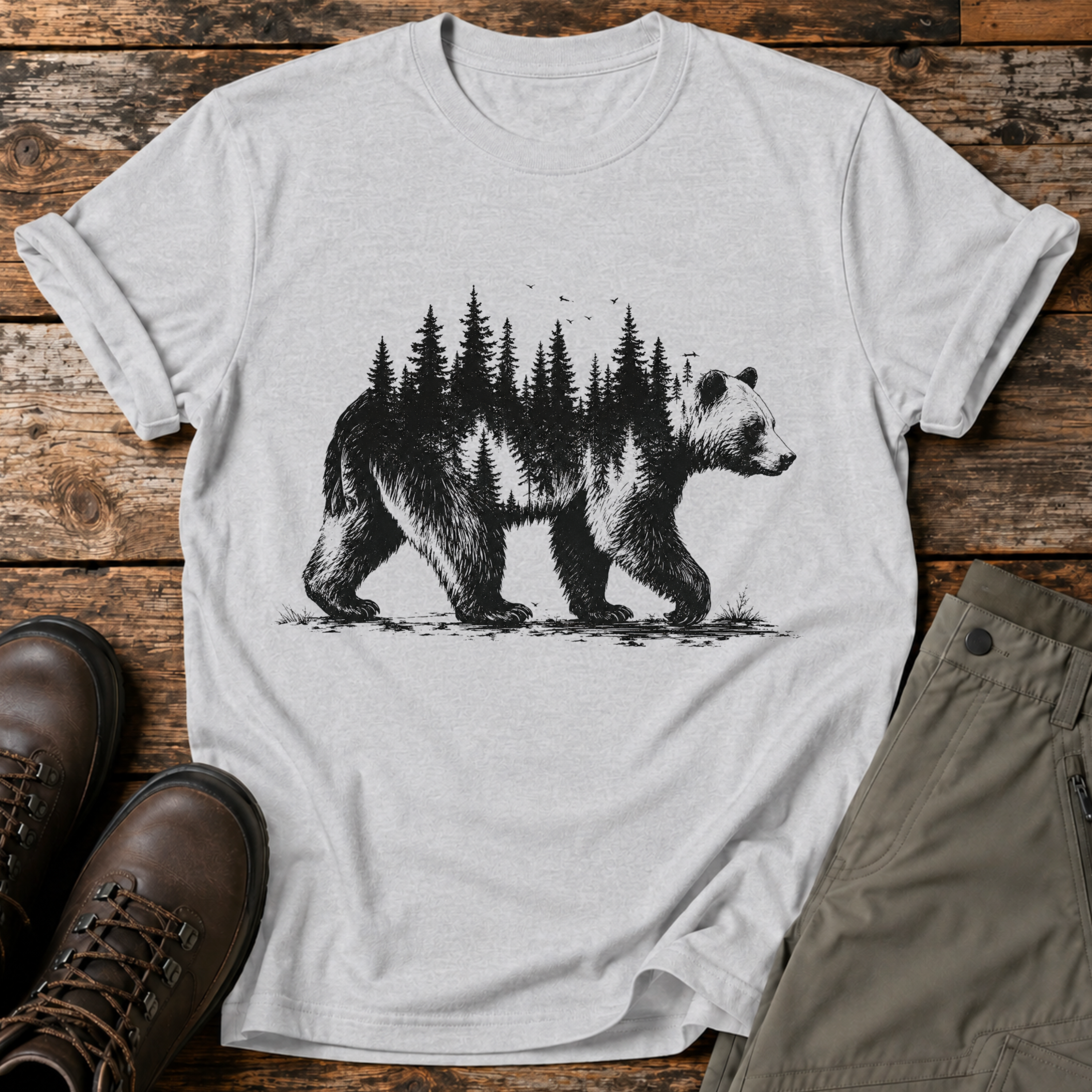Waldbär-Silhouette T-shirt