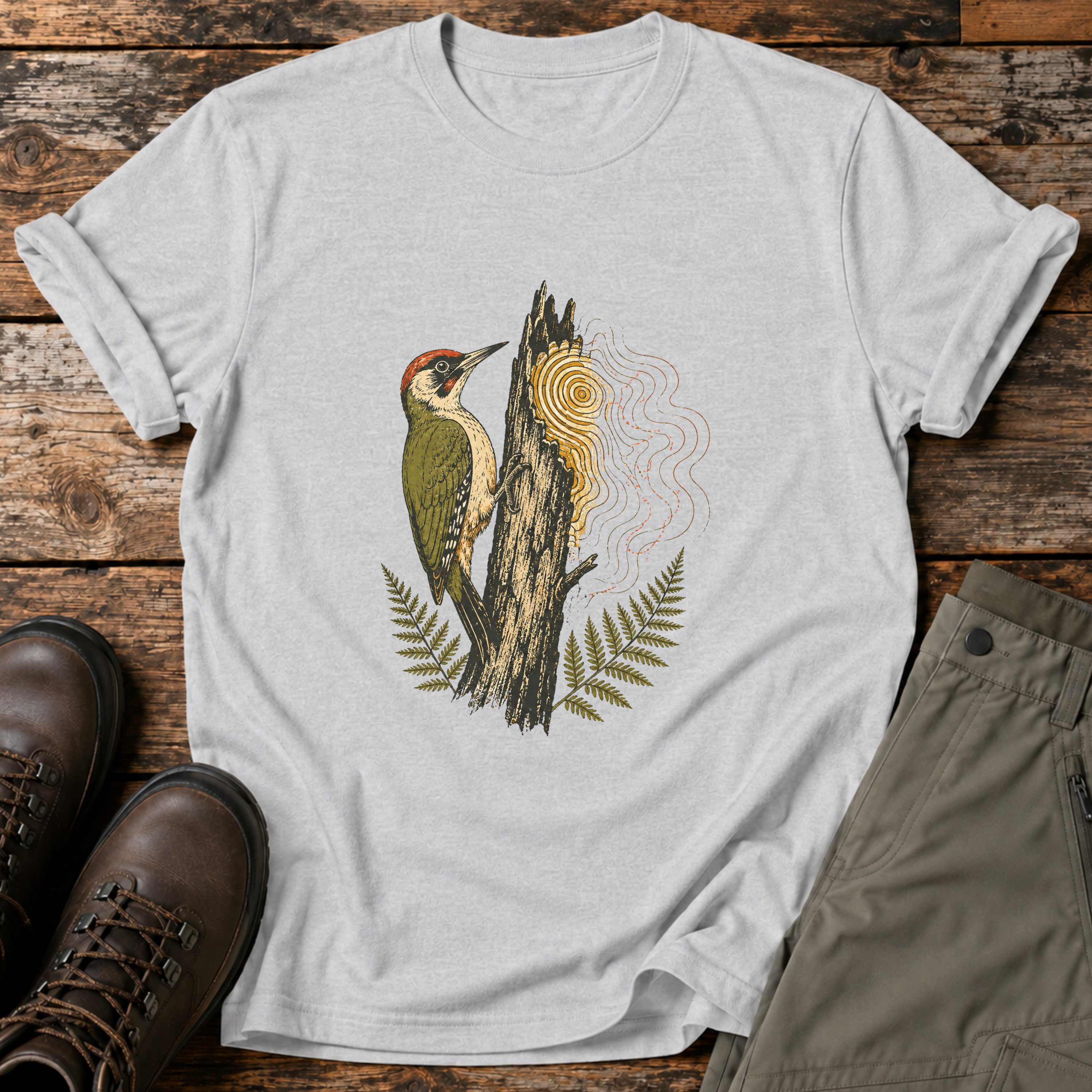 Grünspecht am Stamm T-shirt