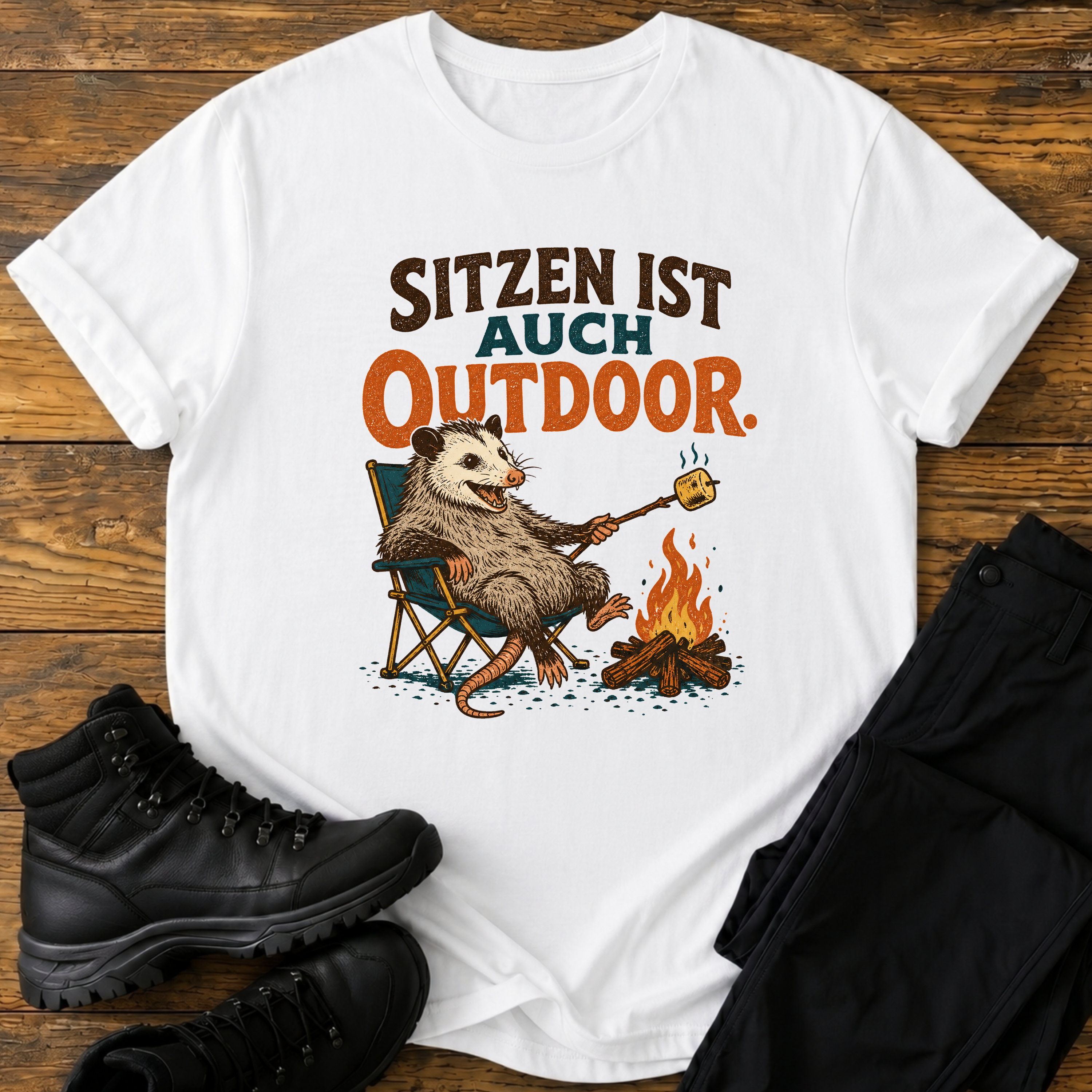 Sitzen ist auch outdoor T-Shirt