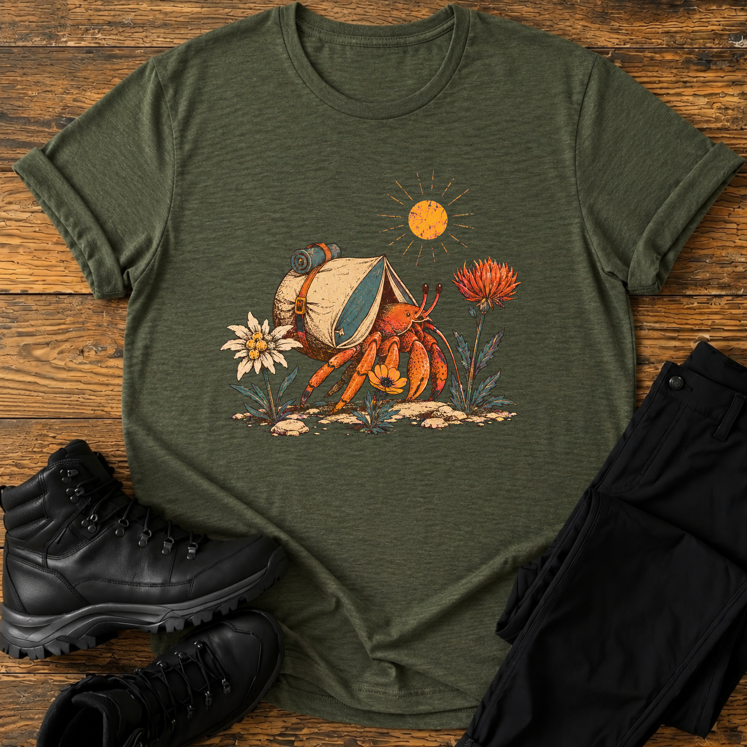 Einsiedlerkrebs mit Zelt T-Shirt