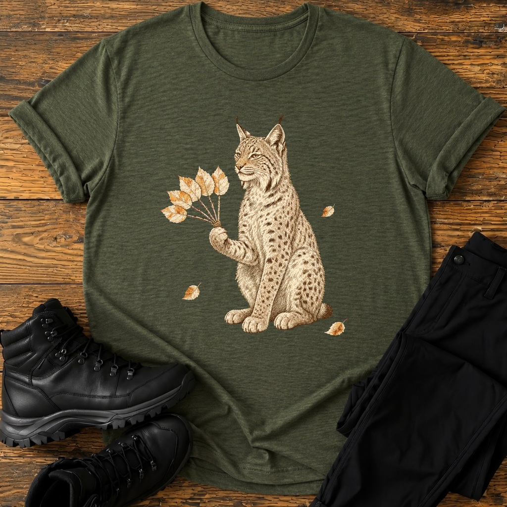 Luchs mit Birkenfächer T-Shirt